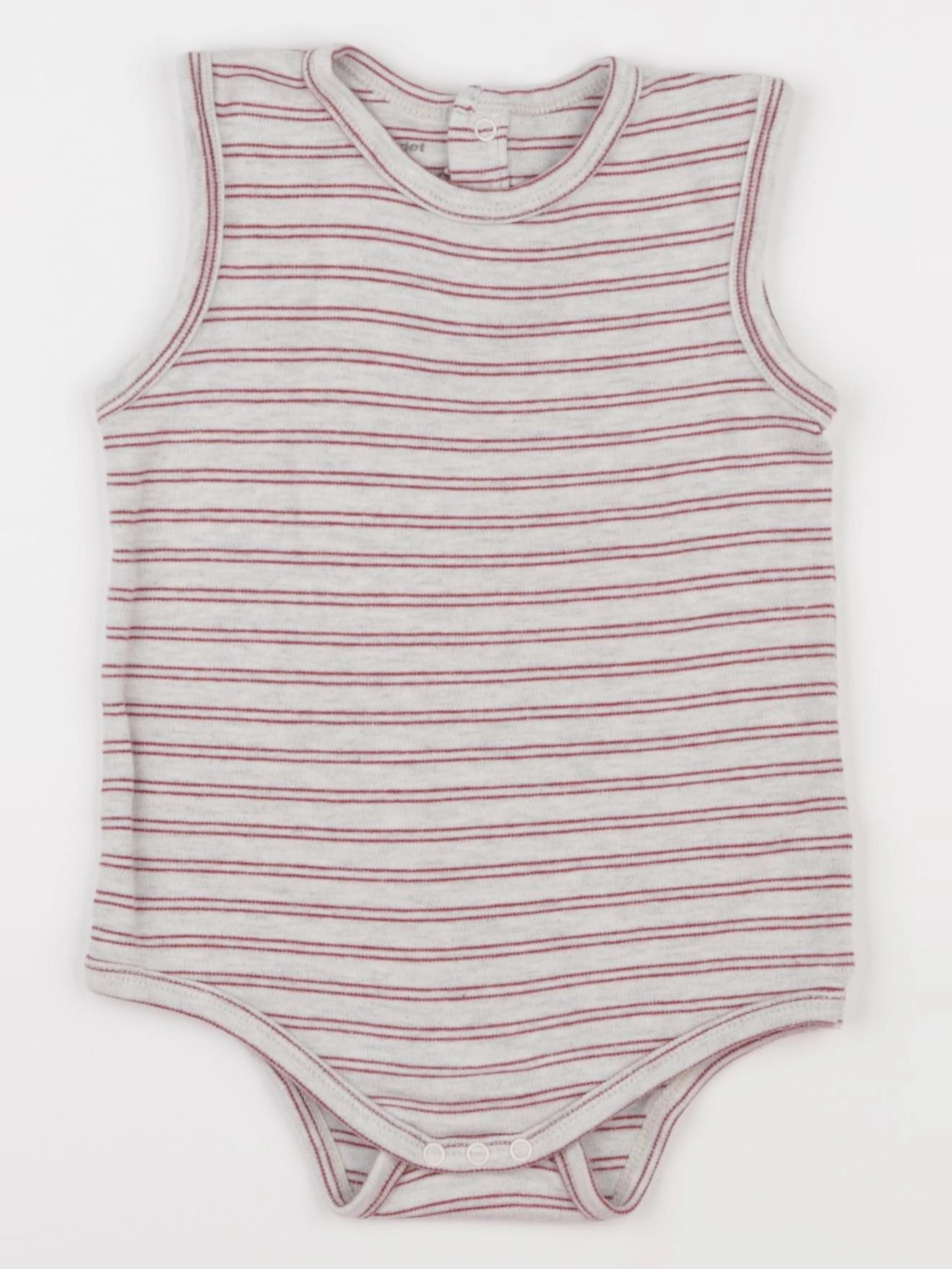 Vertbaudet - body gris, rouge - 3 ans