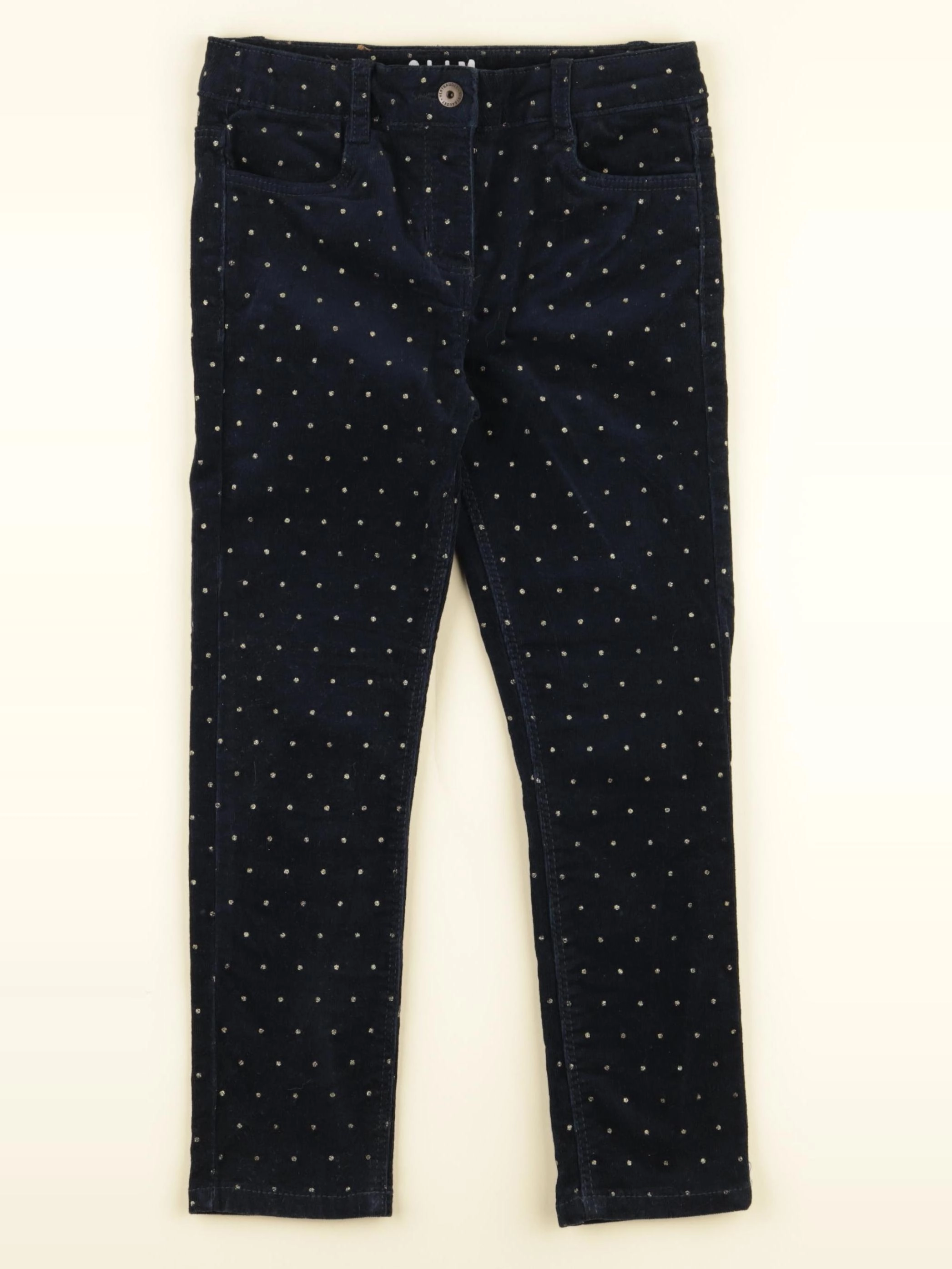 Vertbaudet - pantalon bleu, or - 6 ans