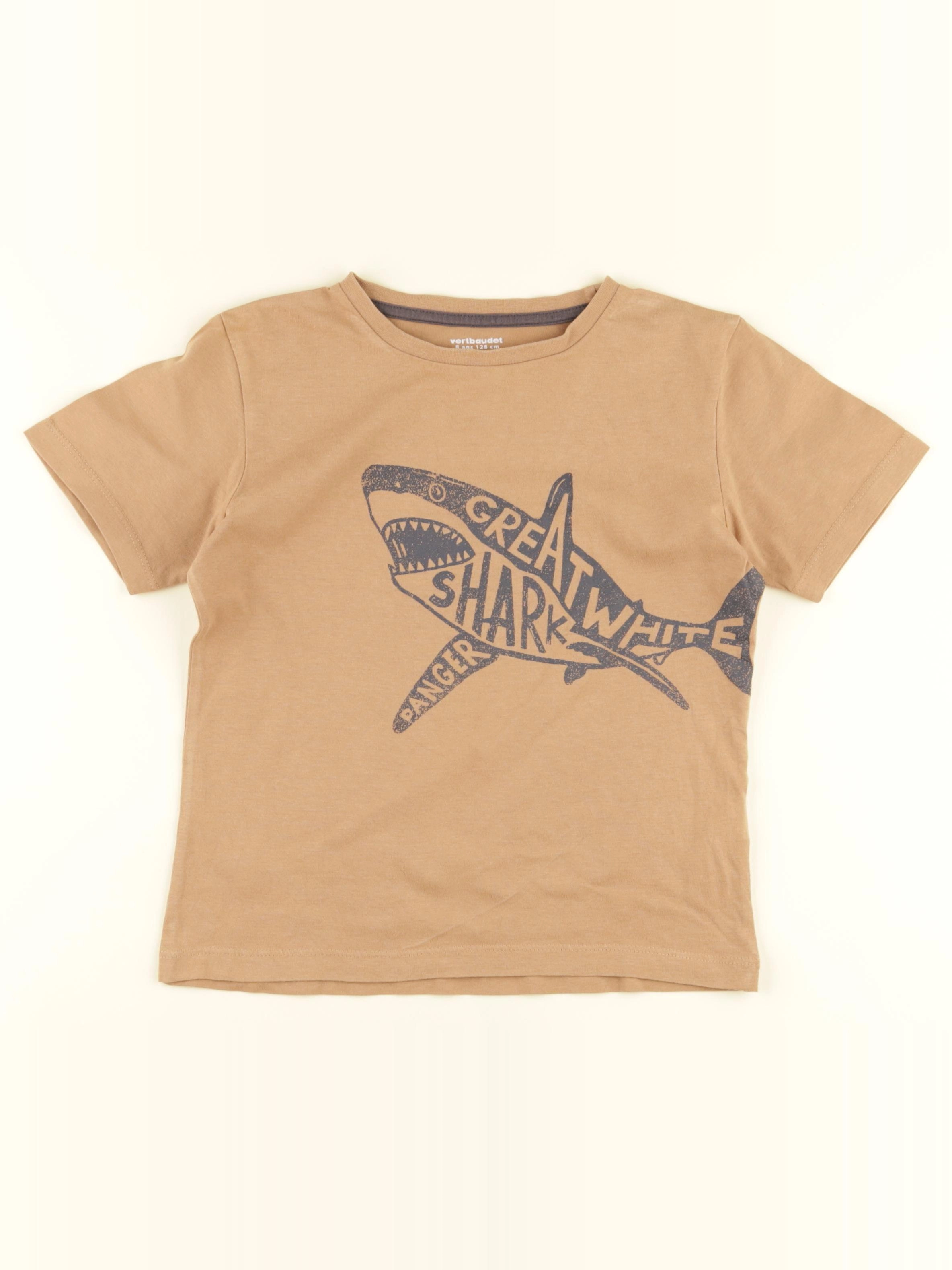Vertbaudet - tee-shirt marron - 8 ans