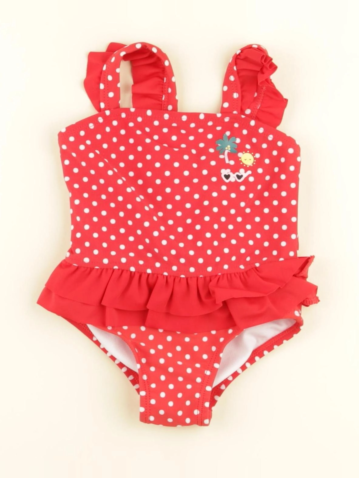 Vertbaudet - maillot de bain rouge - 6 mois