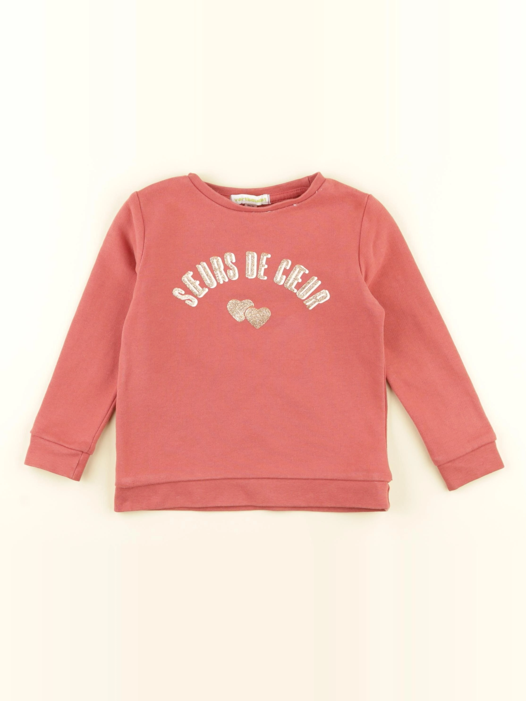 Vertbaudet - sweat rouge, or - 3 ans