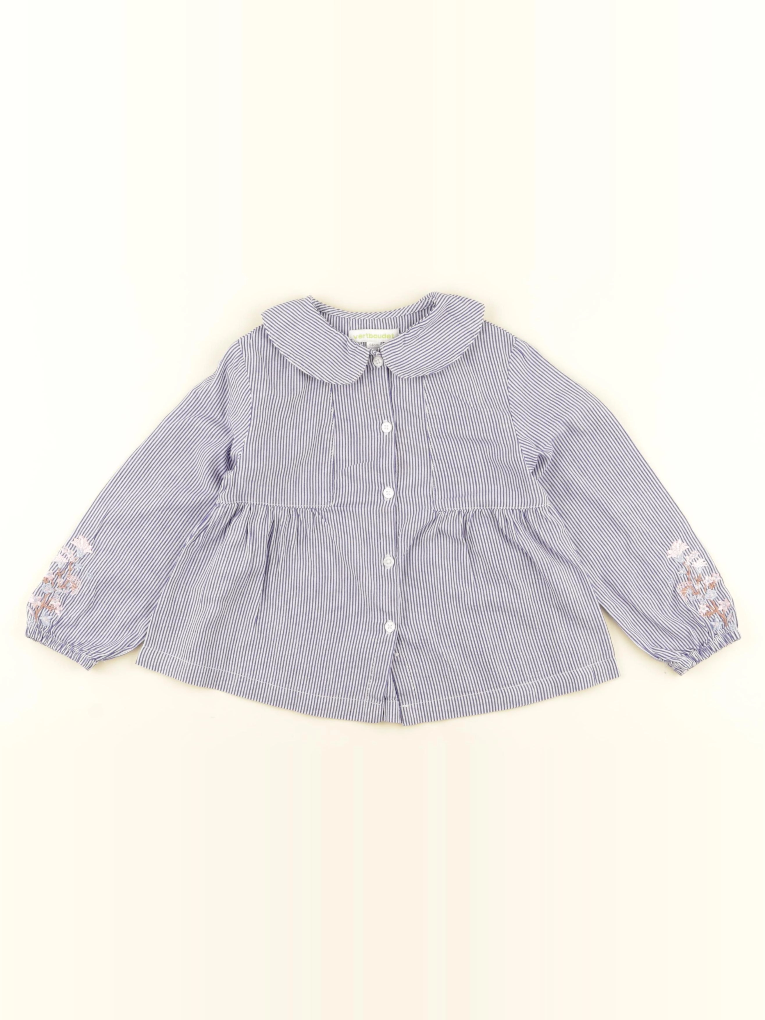 Vertbaudet - blouse blanc, bleu - 3 ans