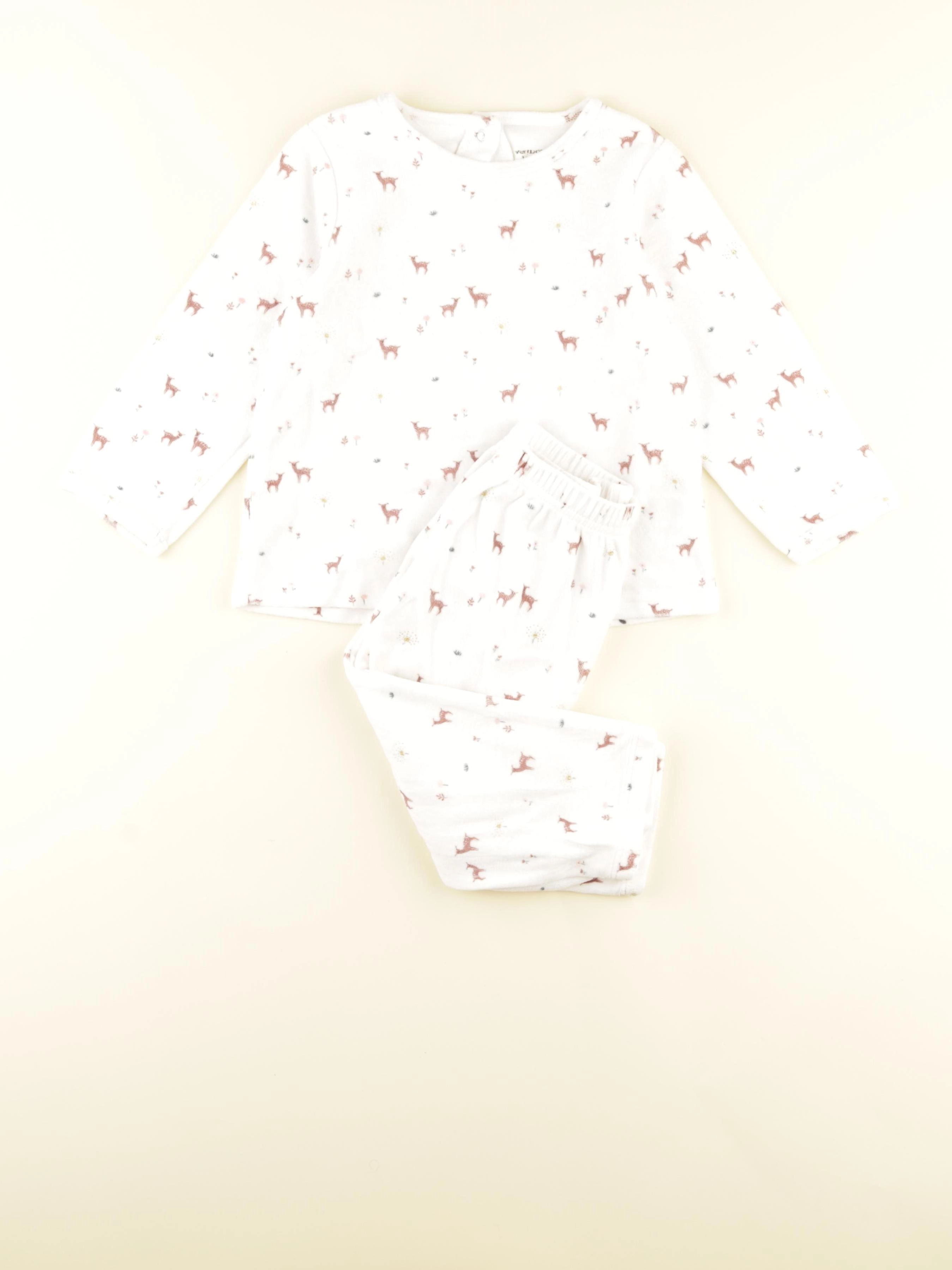 Vertbaudet - pyjama velours multicolore - 3 ans