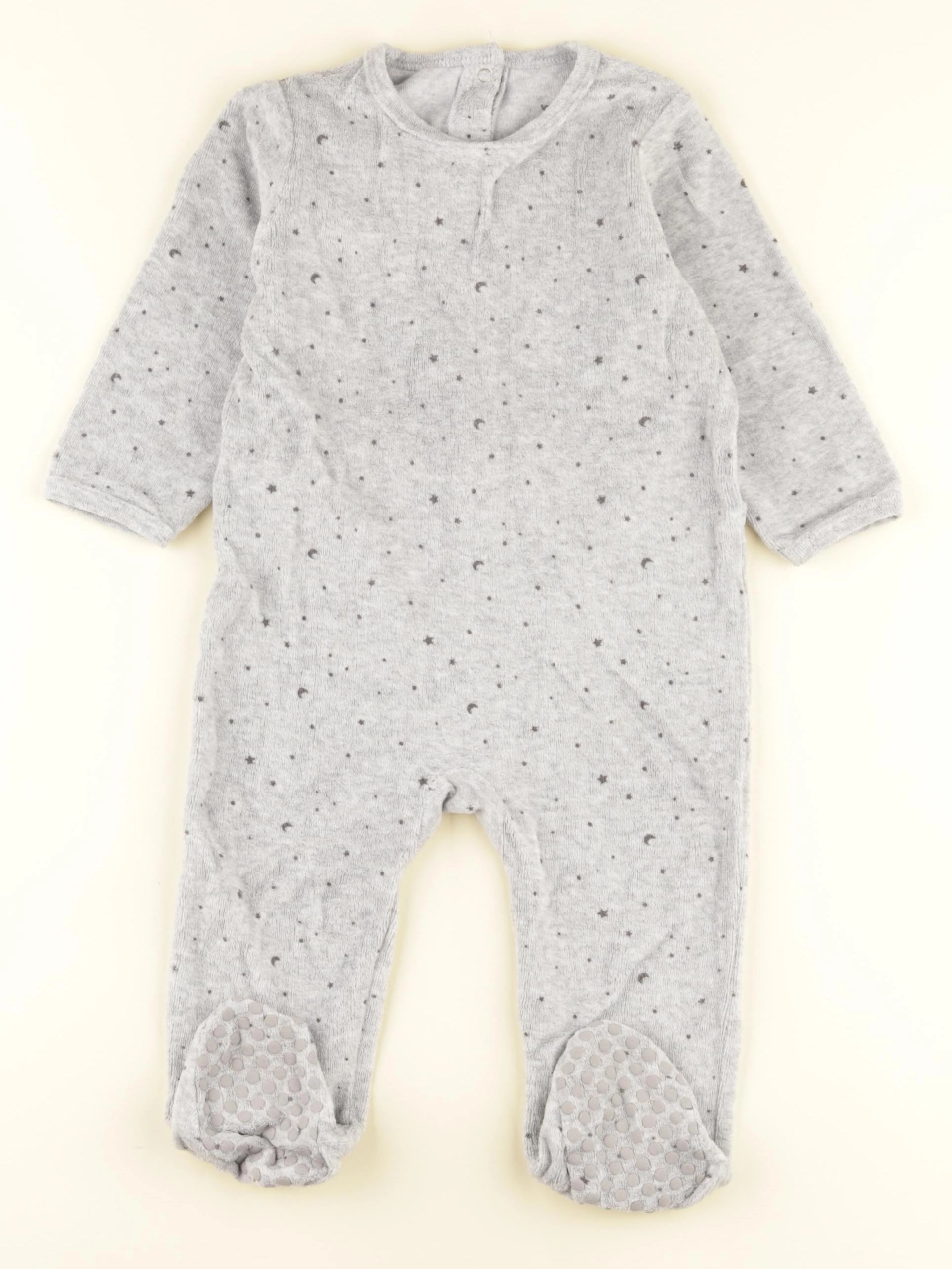 Vertbaudet - pyjama velours gris - 12 mois