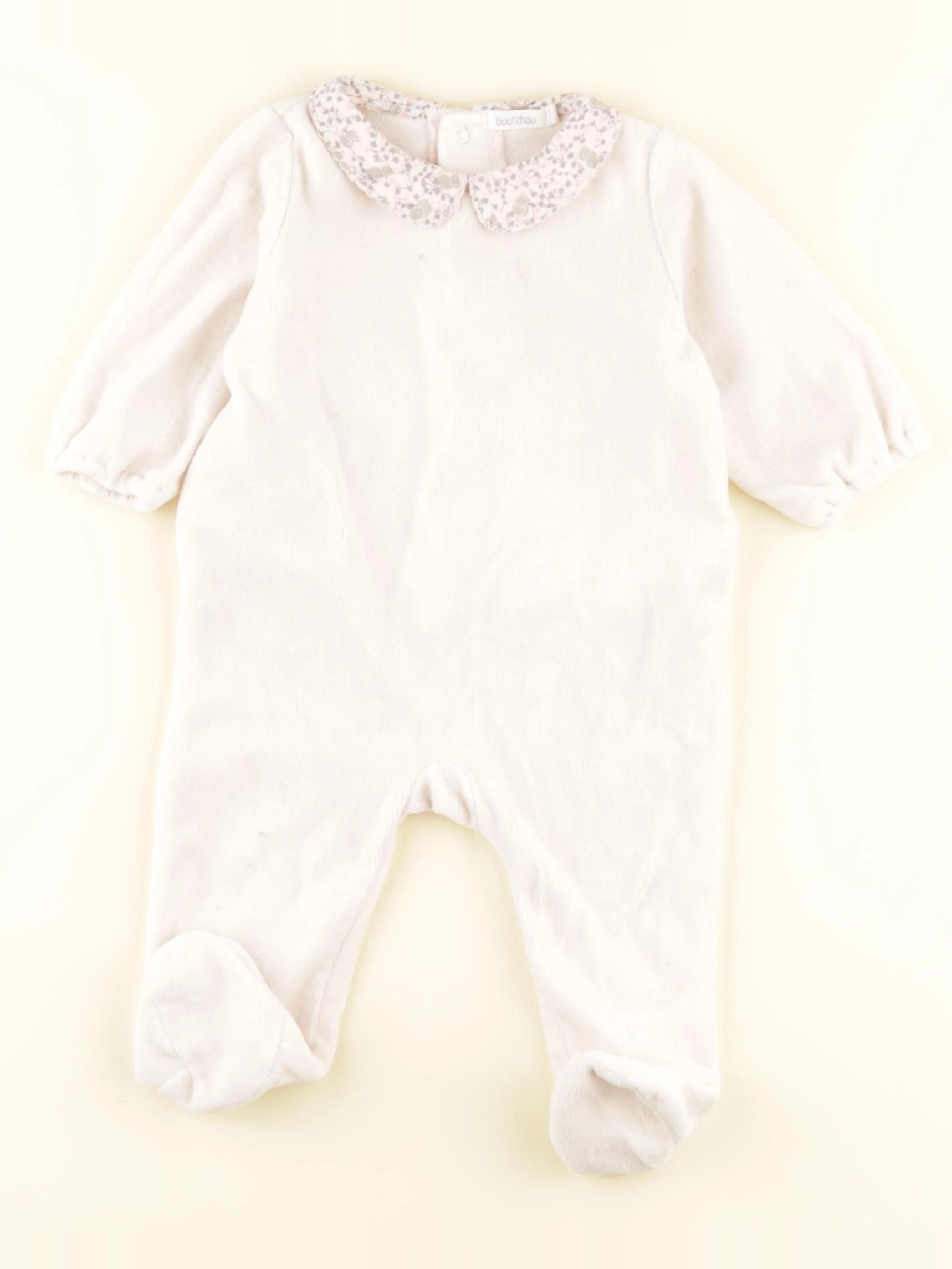 Boutchou - pyjama velours rose - 3 mois