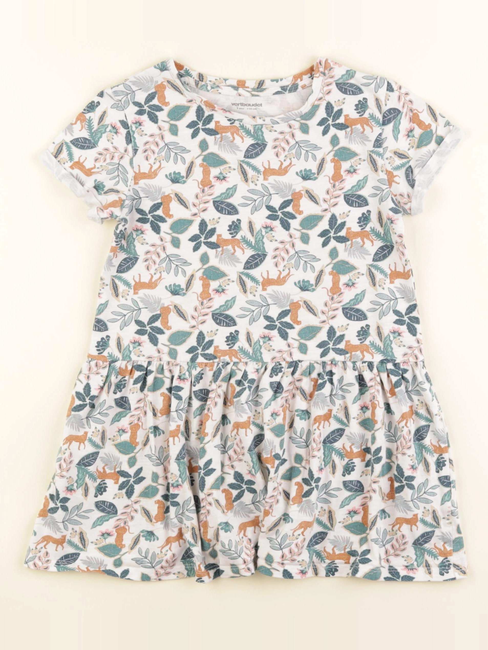 Vertbaudet - robe vert - 5 ans