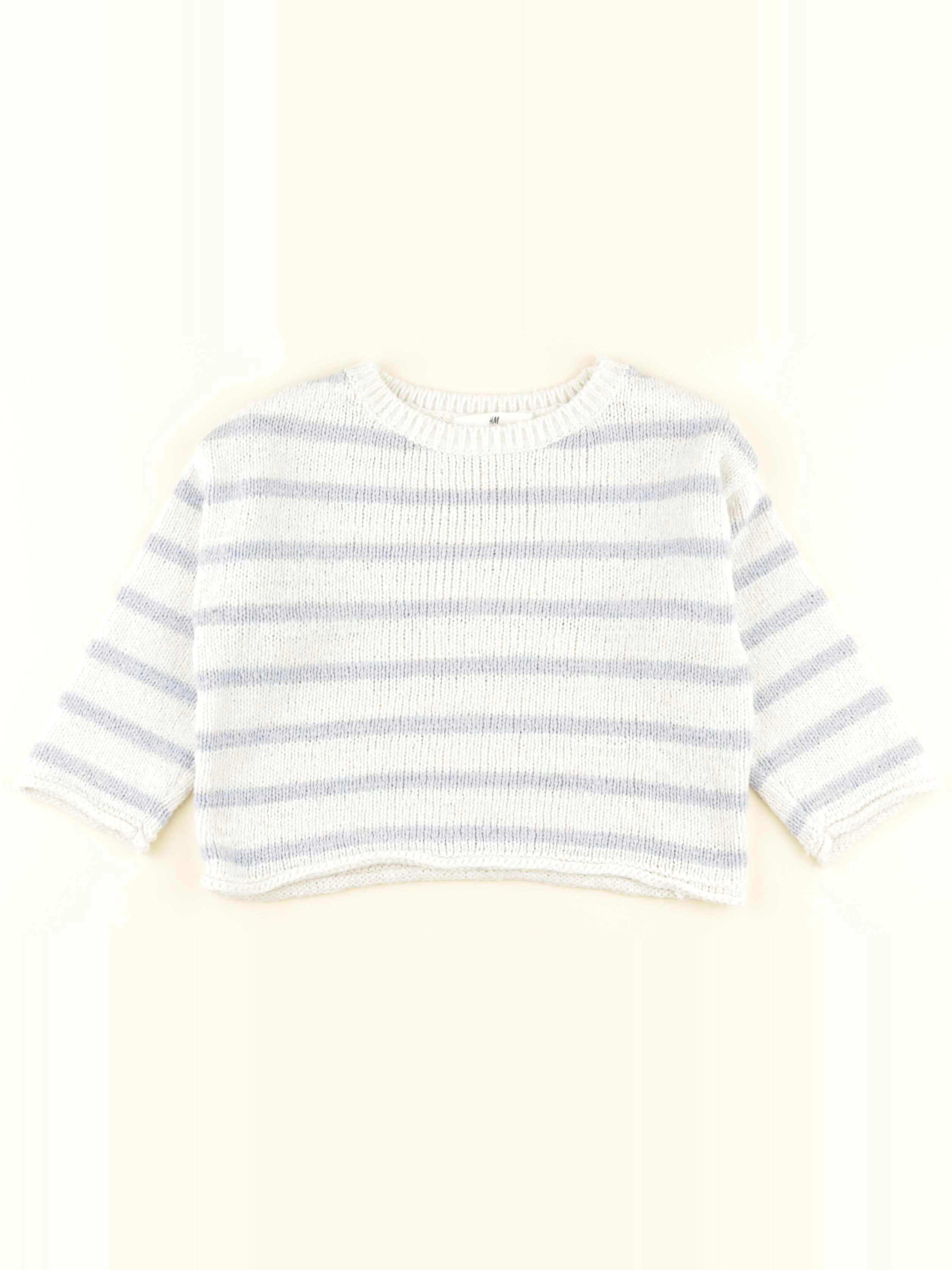 H&M - pull bleu - 2/4 ans