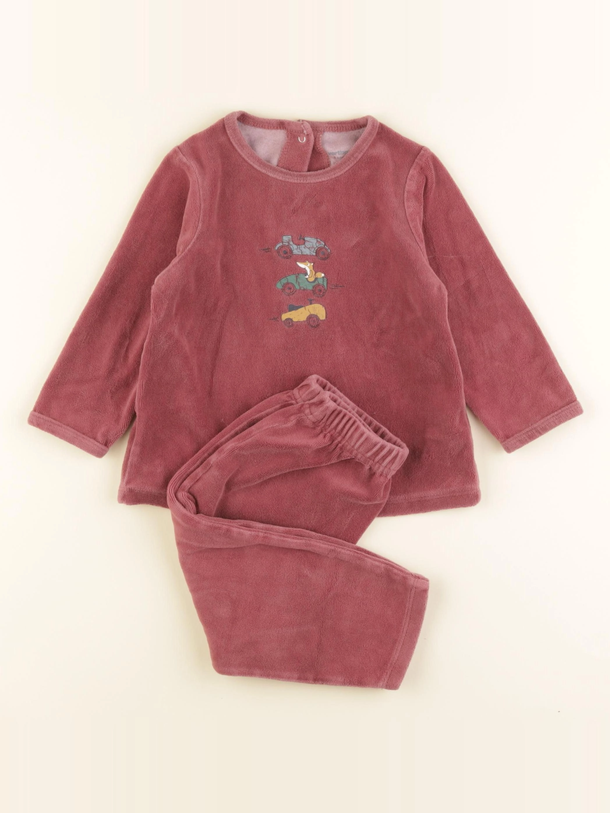 Vertbaudet - pyjama velours rouge - 2 ans