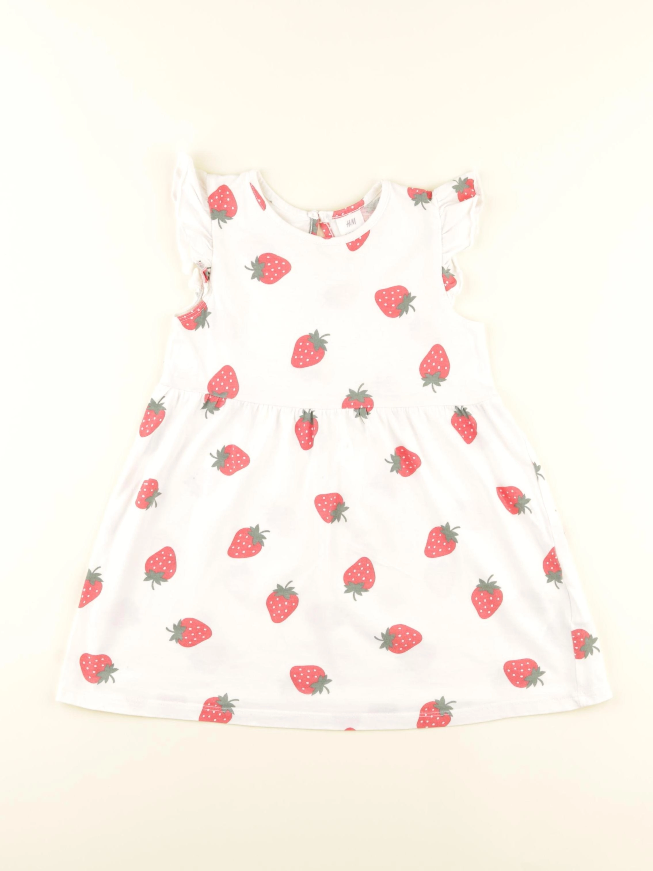 H&M - robe blanc, rouge - 18/24 mois