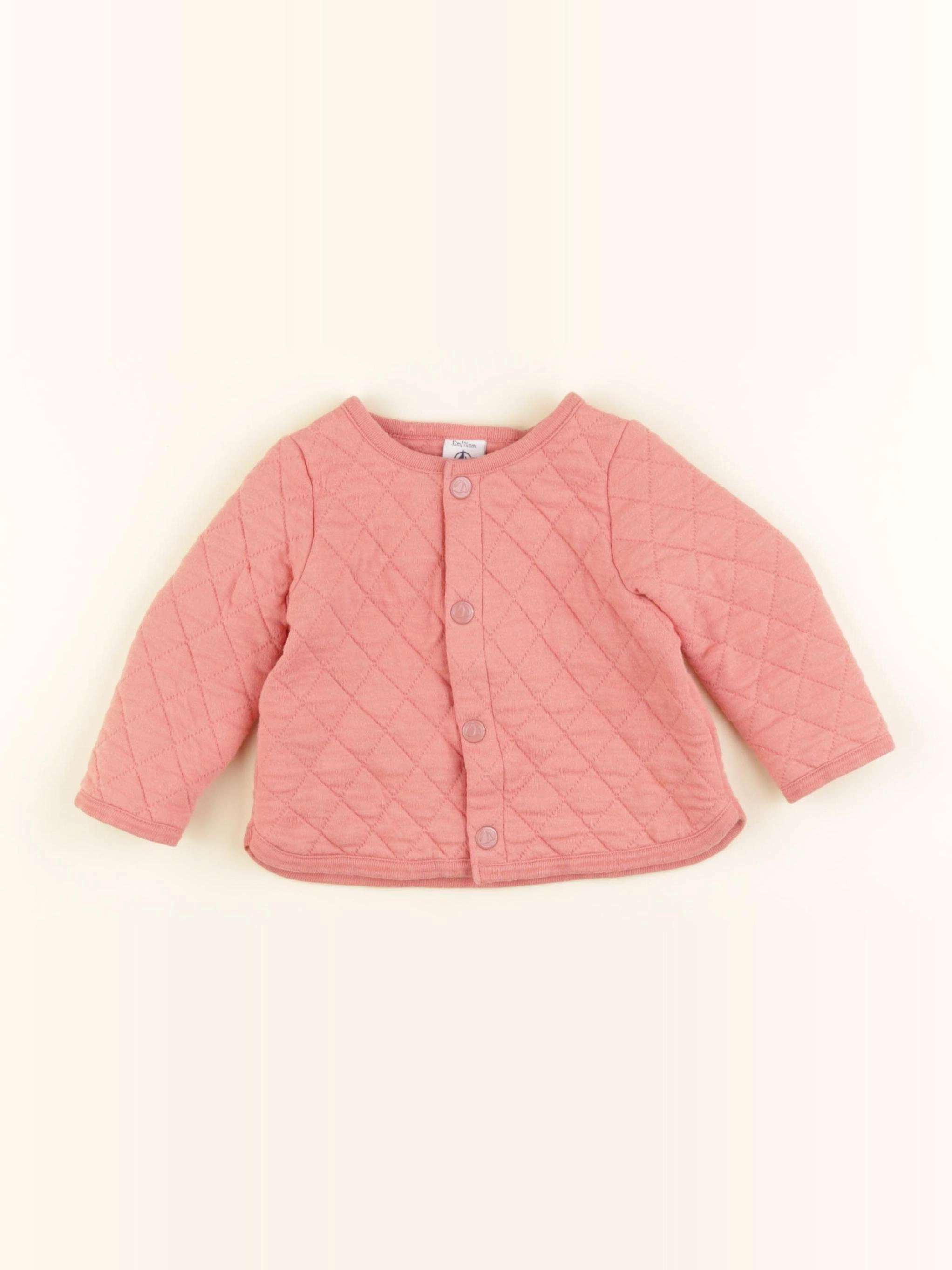 Petit Bateau - gilet rose - 12 mois