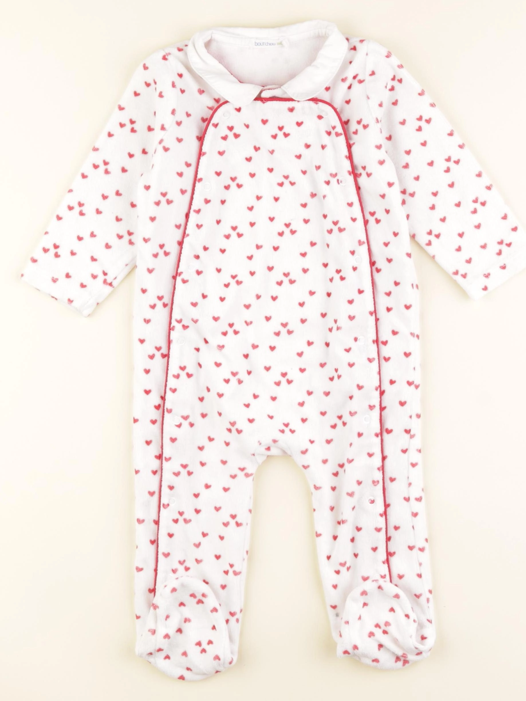 Boutchou - pyjama velours blanc - 12 mois