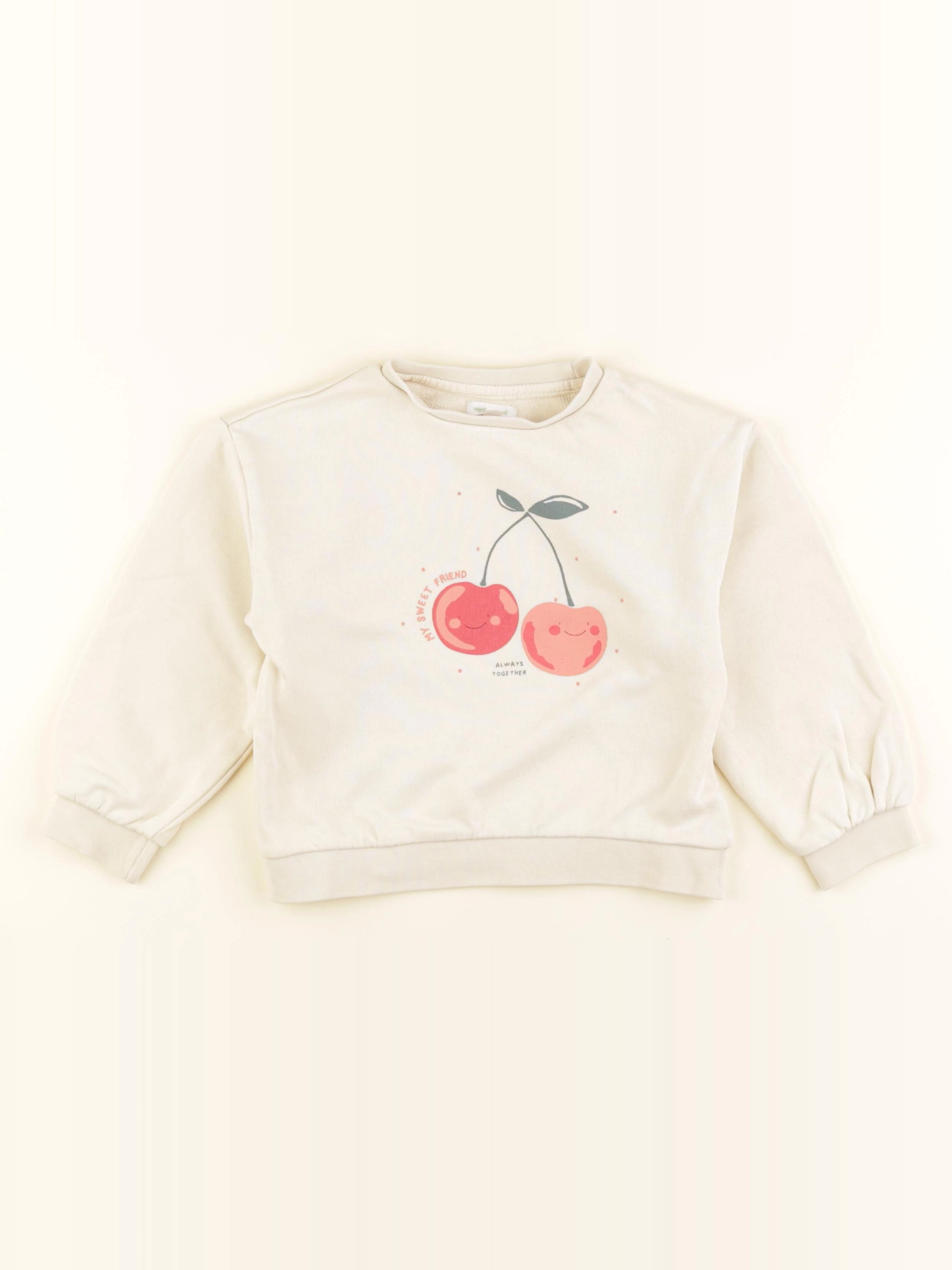 Vertbaudet - sweat beige - 6 ans