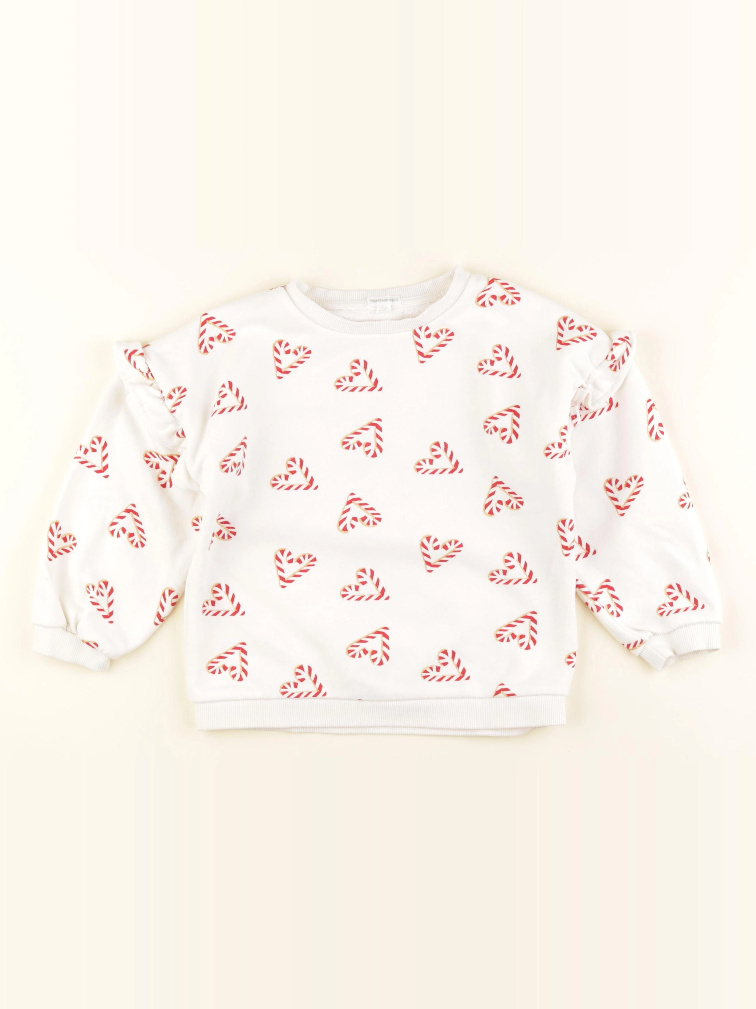 Vertbaudet - sweat blanc - 6 ans