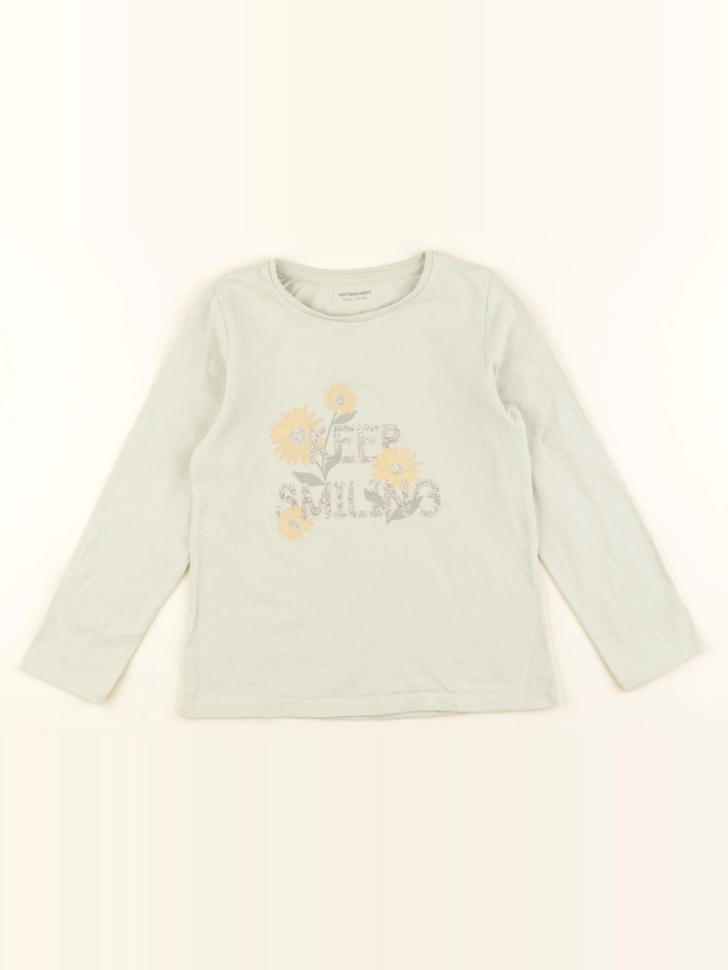 Vertbaudet - tee-shirt vert - 6 ans