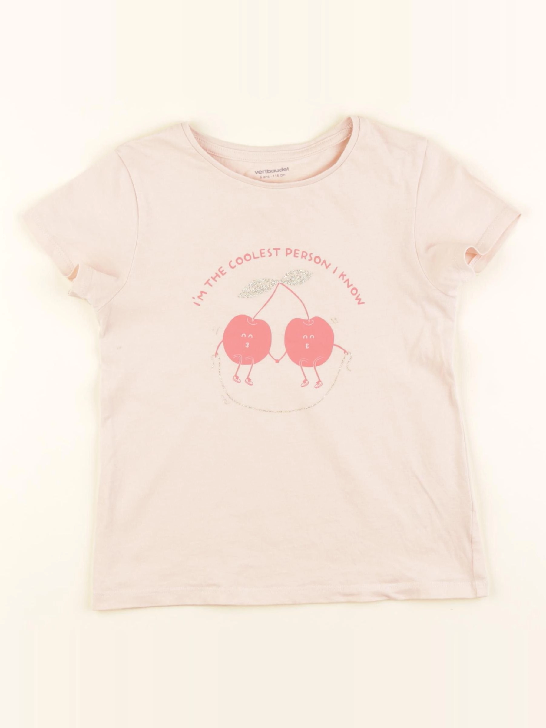 Vertbaudet - tee-shirt rose - 6 ans