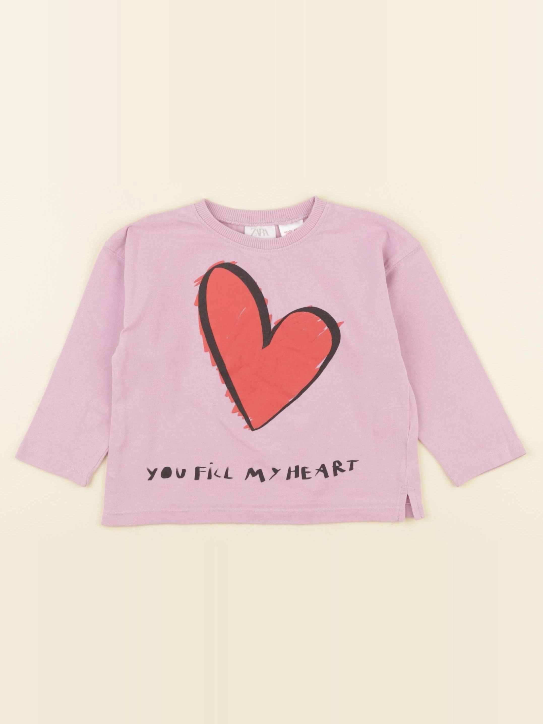 Zara - tee-shirt rose - 12/18 mois