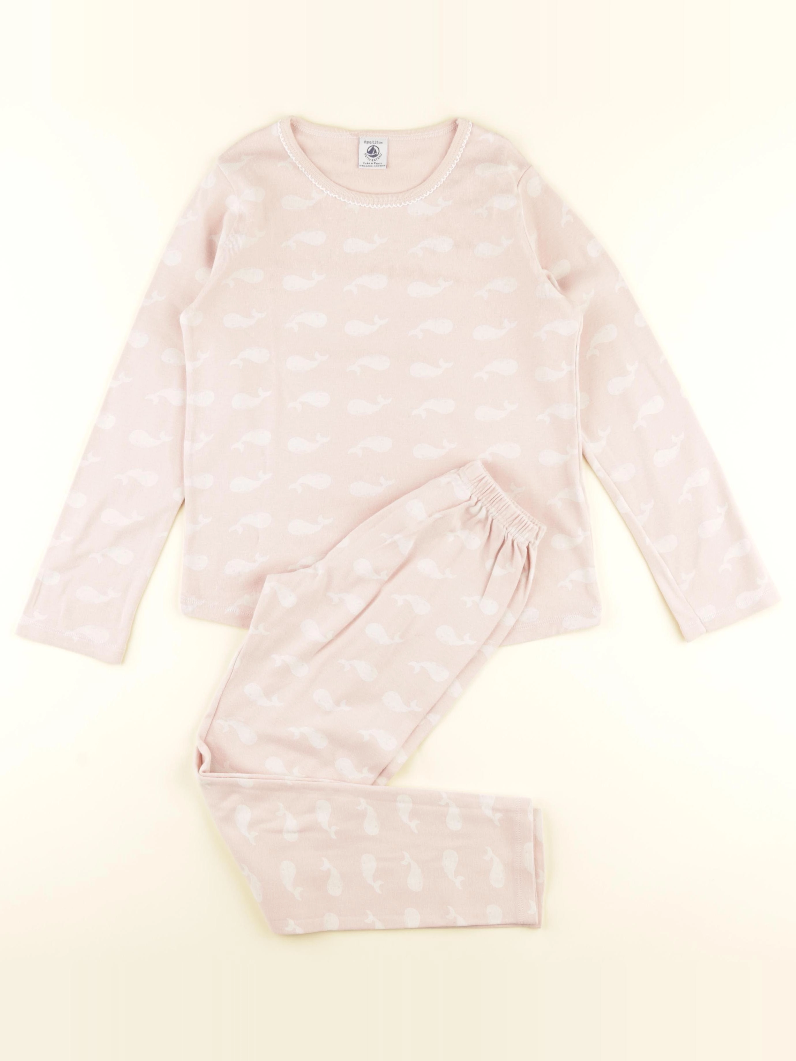Petit Bateau - pyjama coton rose - 8 ans