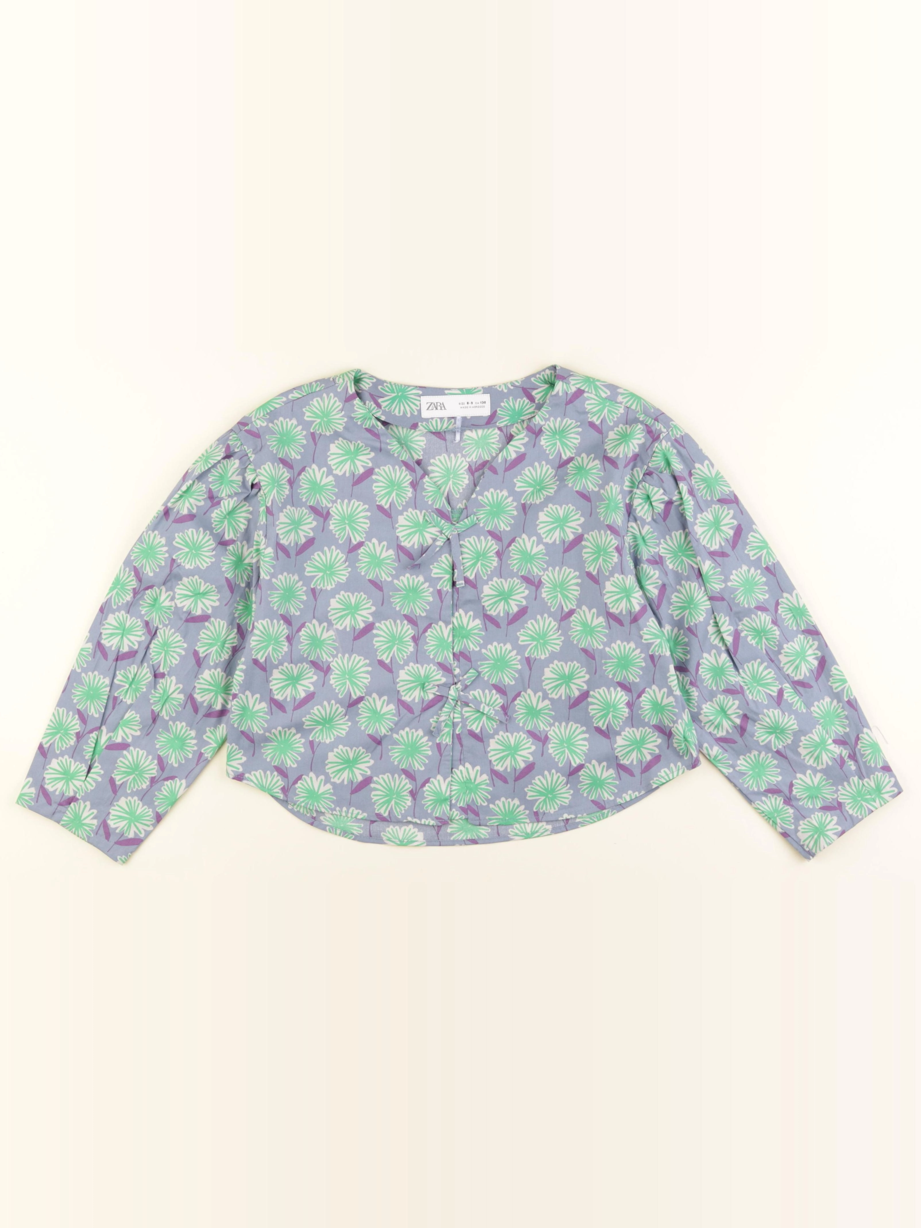 Zara - blouse bleu, vert - 8/9 ans