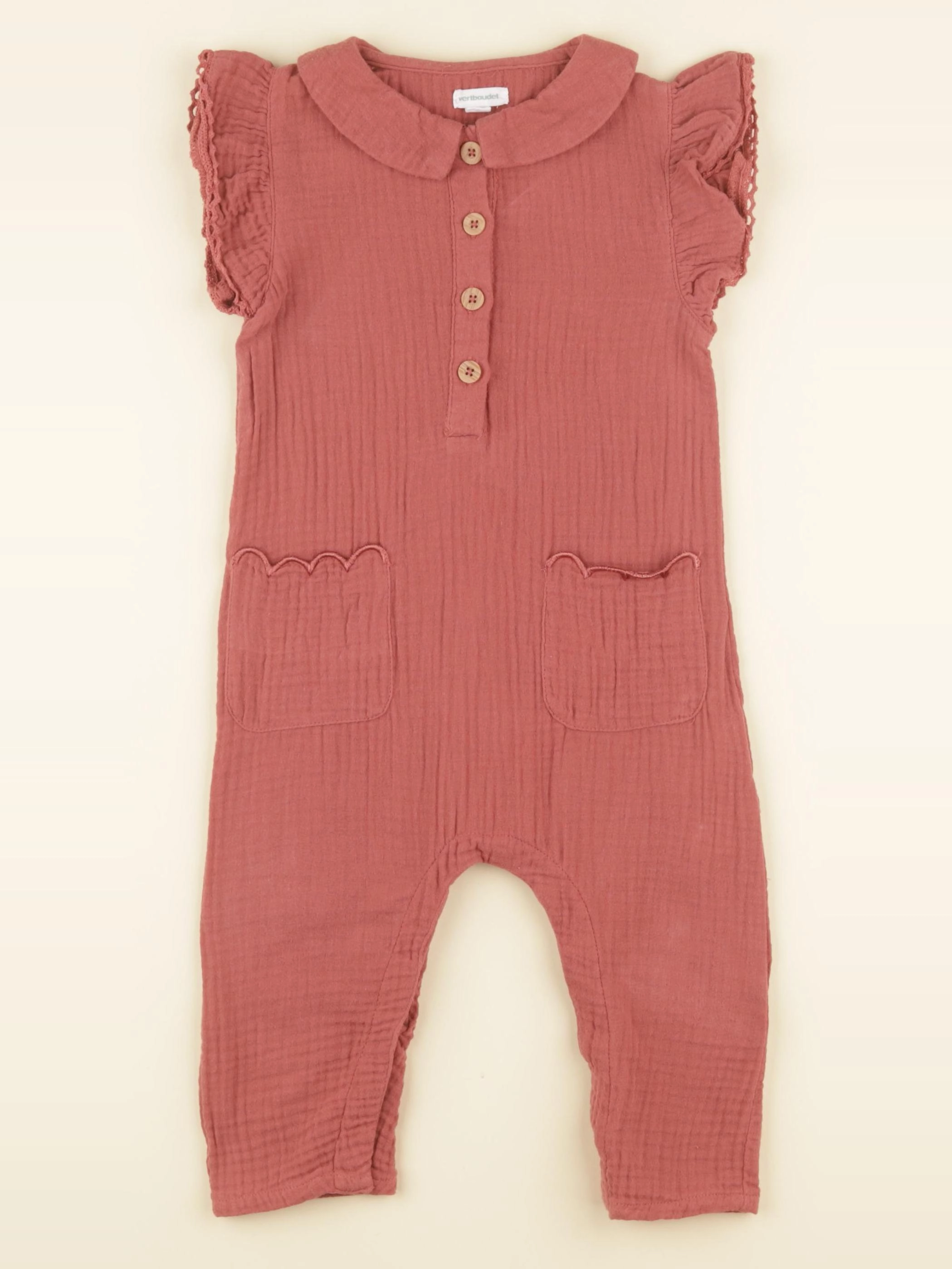 Vertbaudet - combinaison rouge - 18 mois