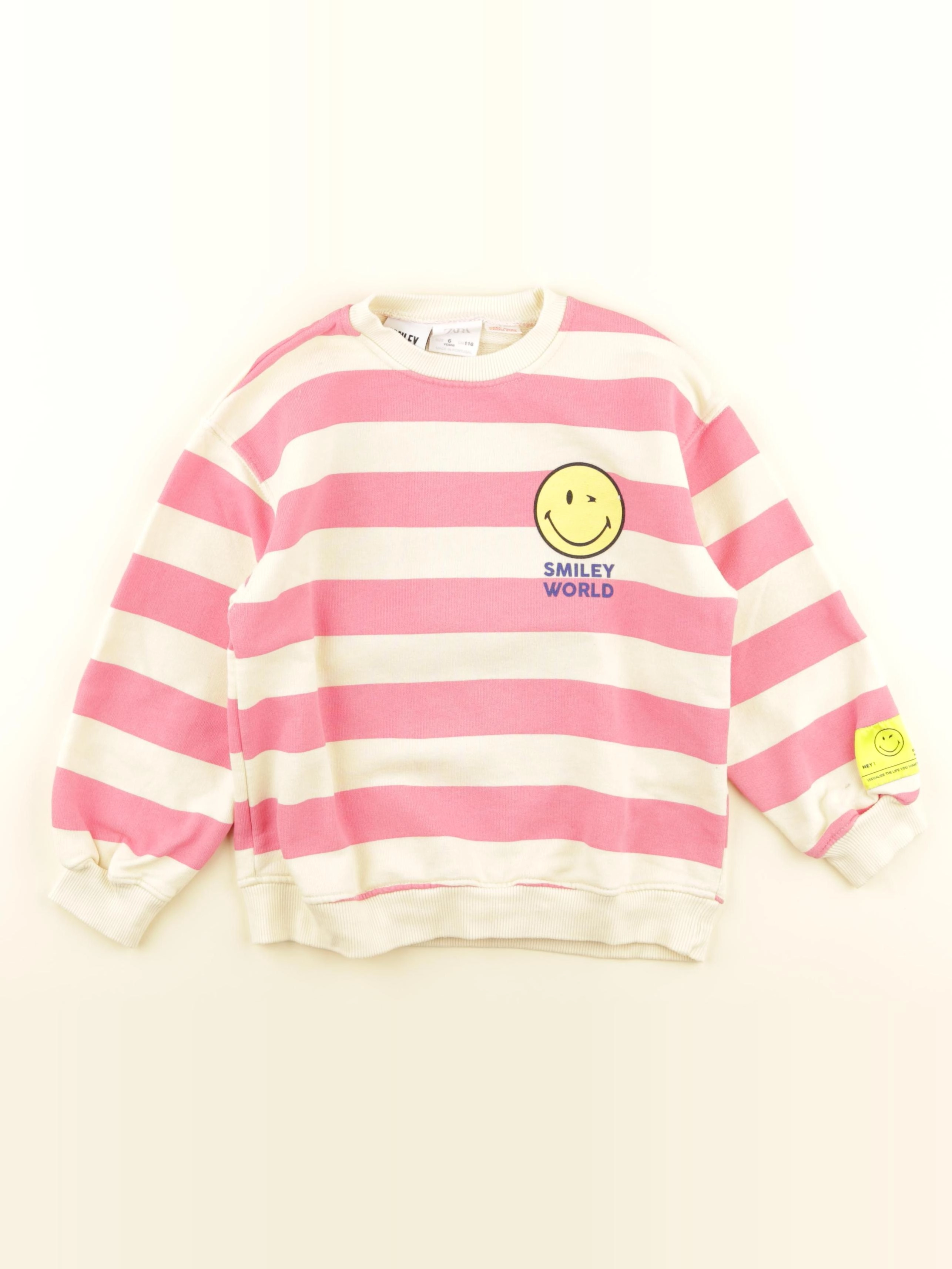 Zara - sweat beige, rose - 6 ans