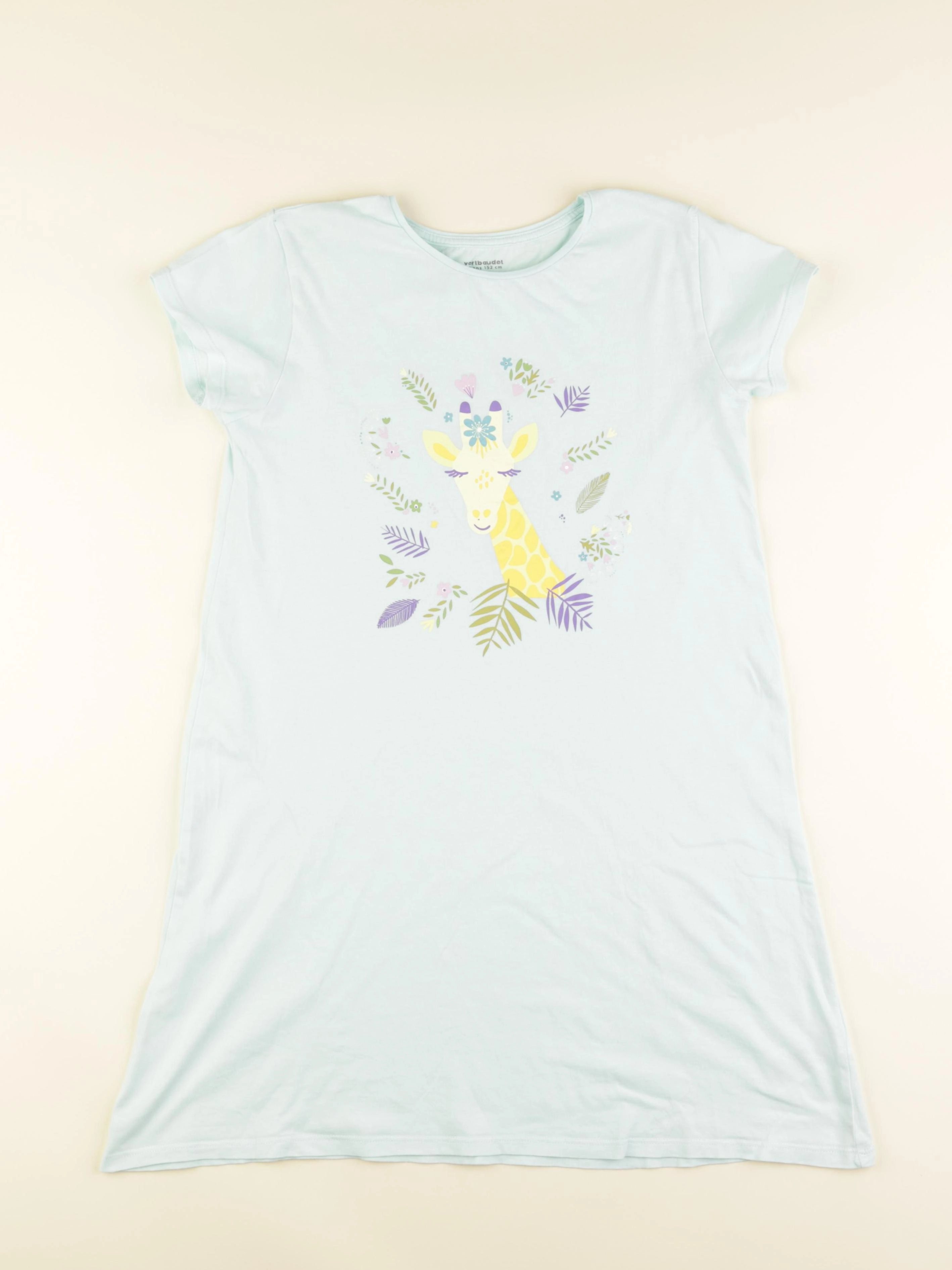 Vertbaudet - chemise de nuit coton vert - 12 ans