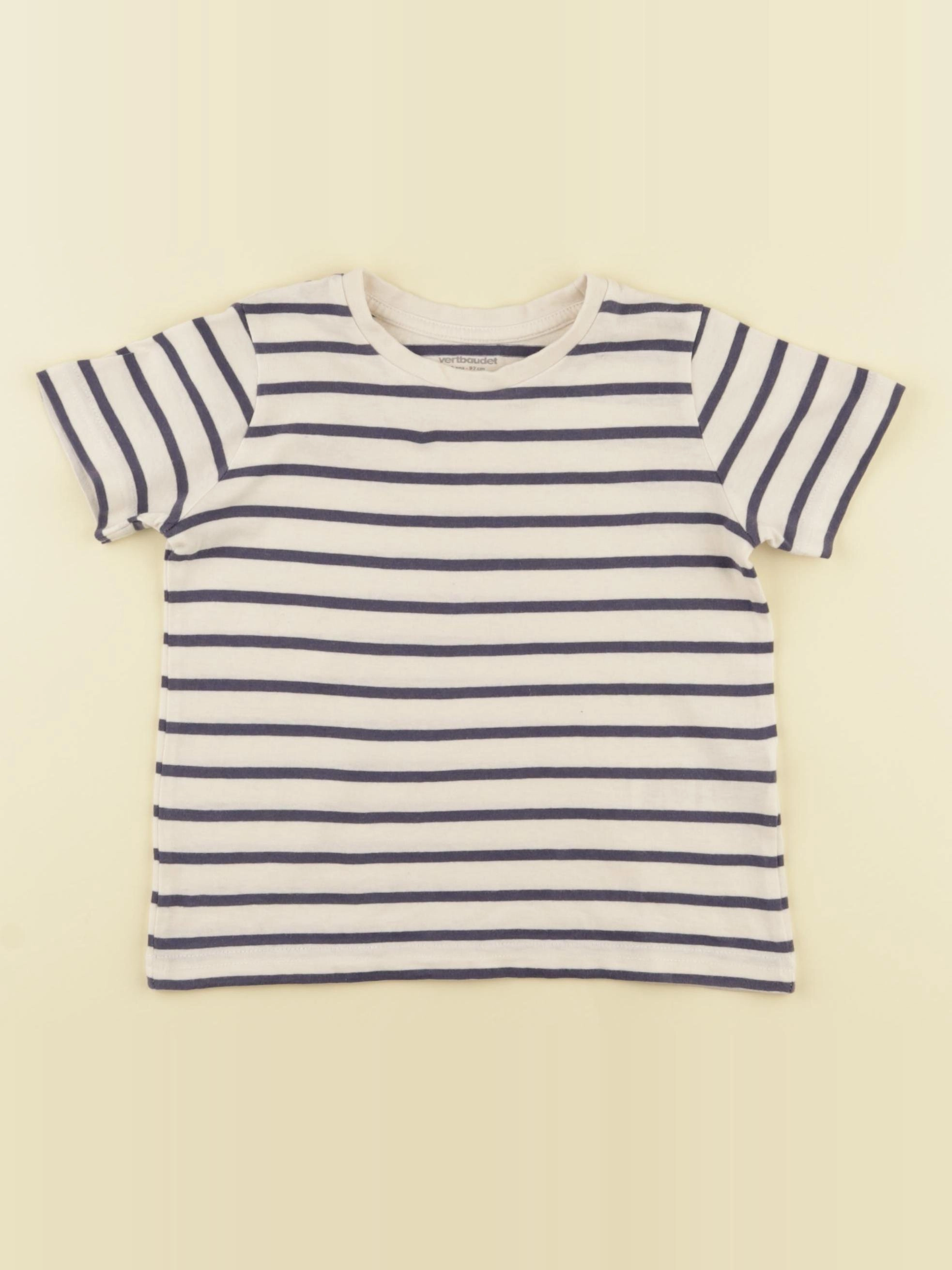 Vertbaudet - tee-shirt bleu, blanc - 3 ans