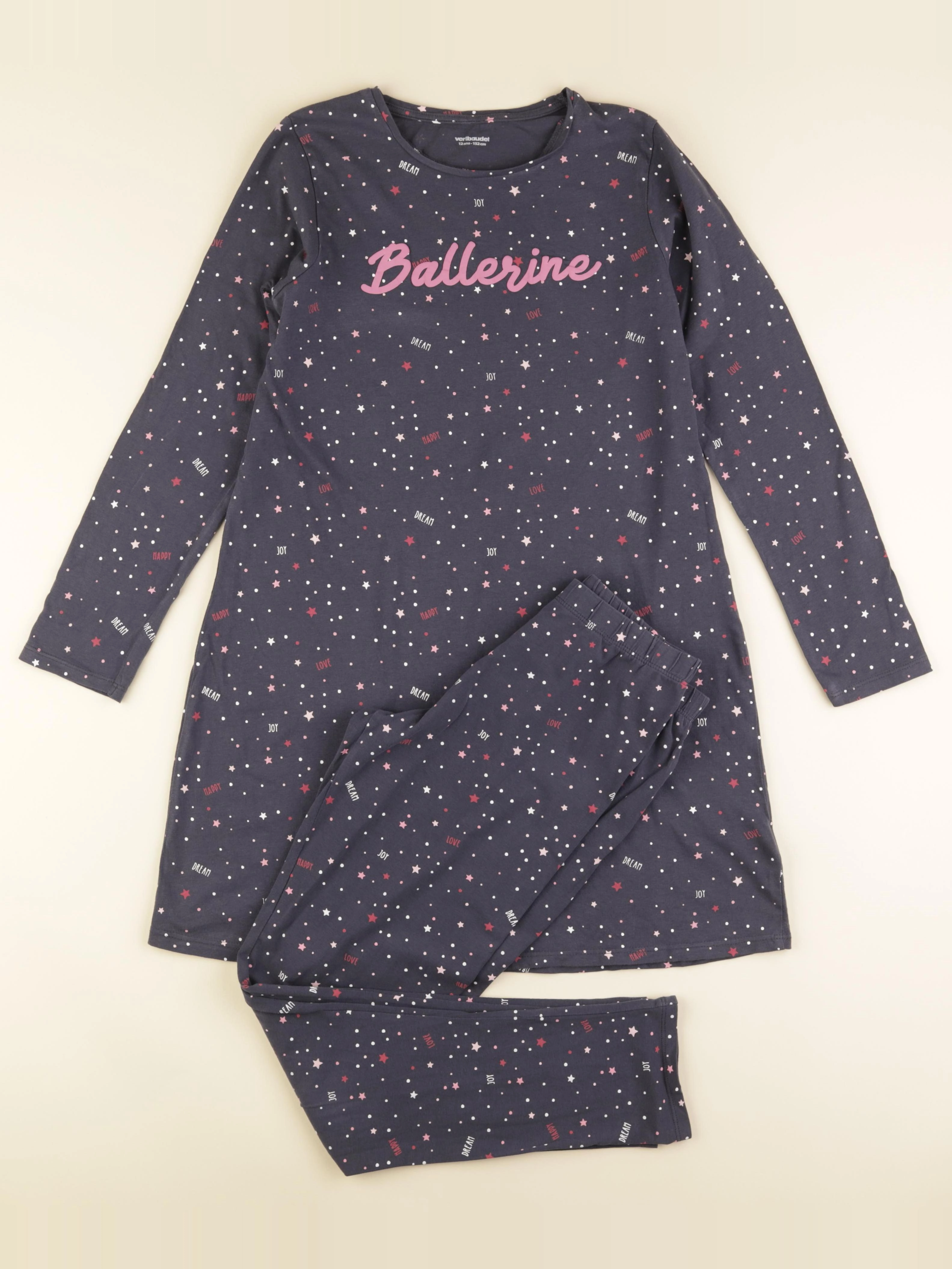 Vertbaudet - pyjama coton bleu - 12 ans