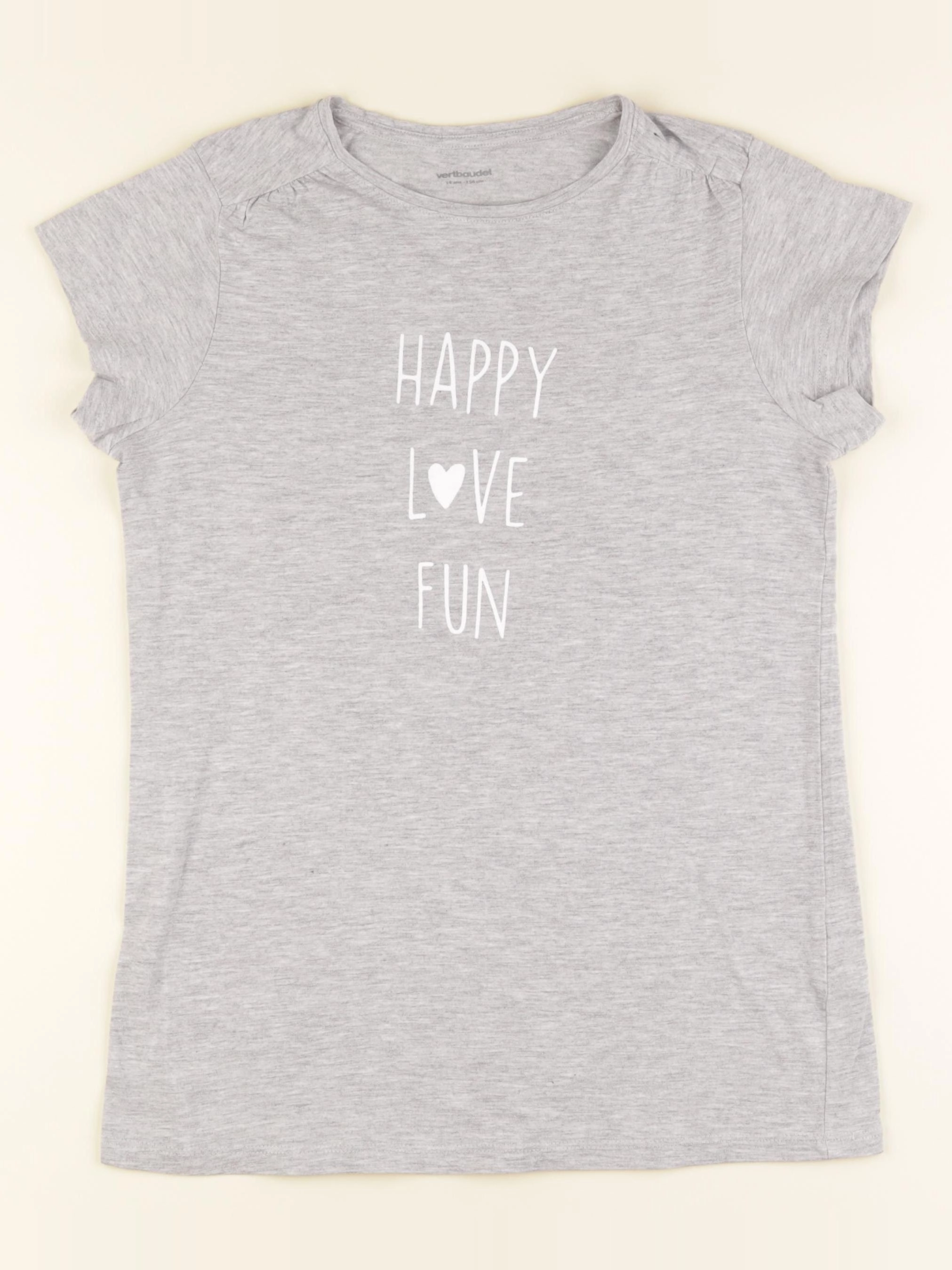 Vertbaudet - tee-shirt gris - 14 ans