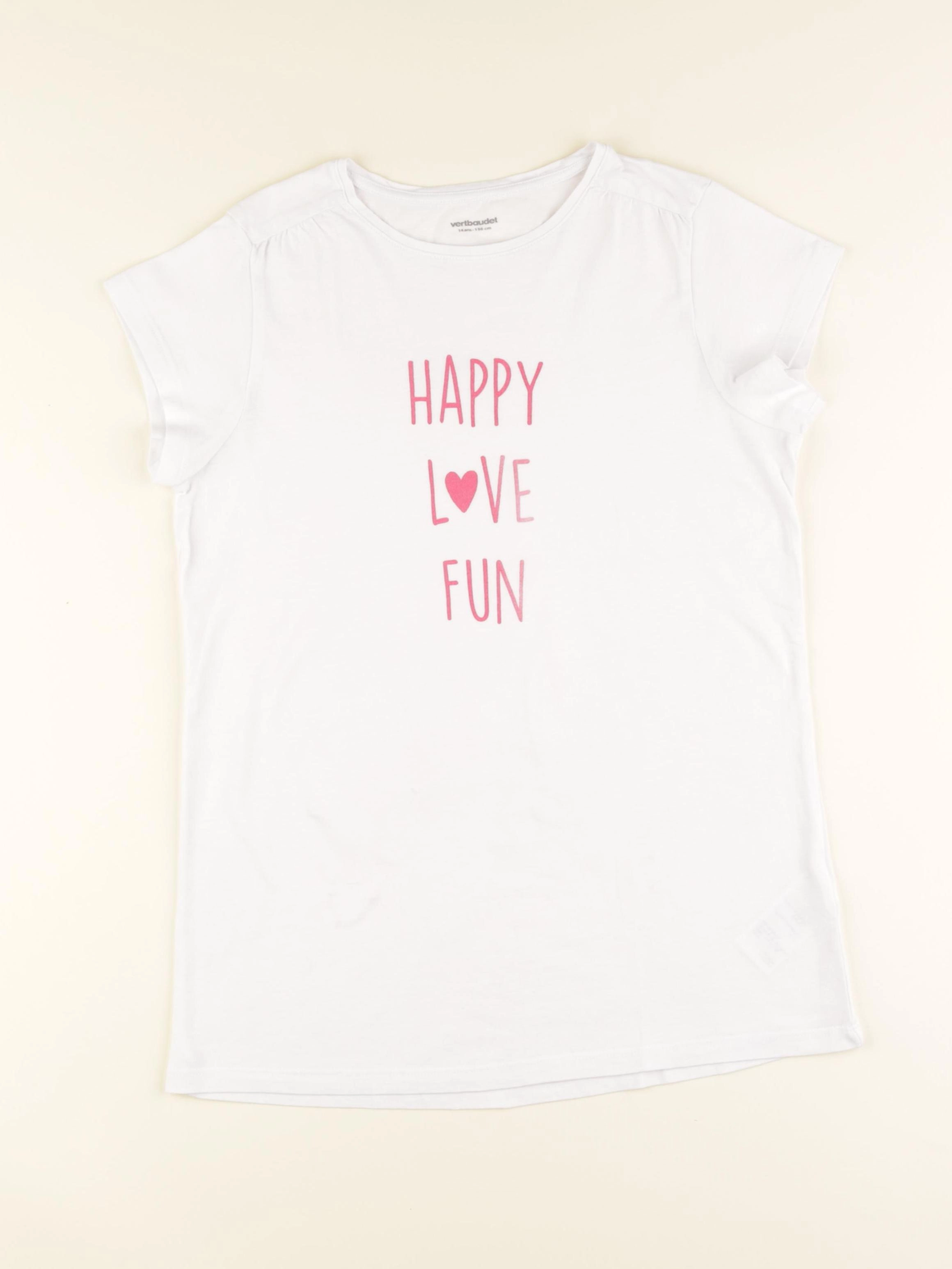 Vertbaudet - tee-shirt blanc - 14 ans