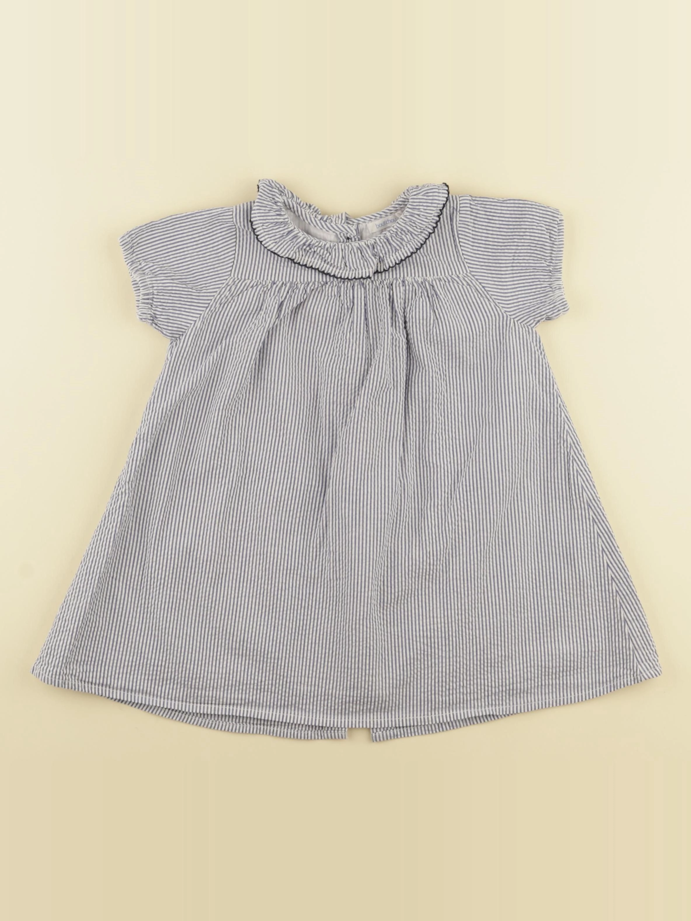 Boutchou - robe bleu, blanc - 18 mois