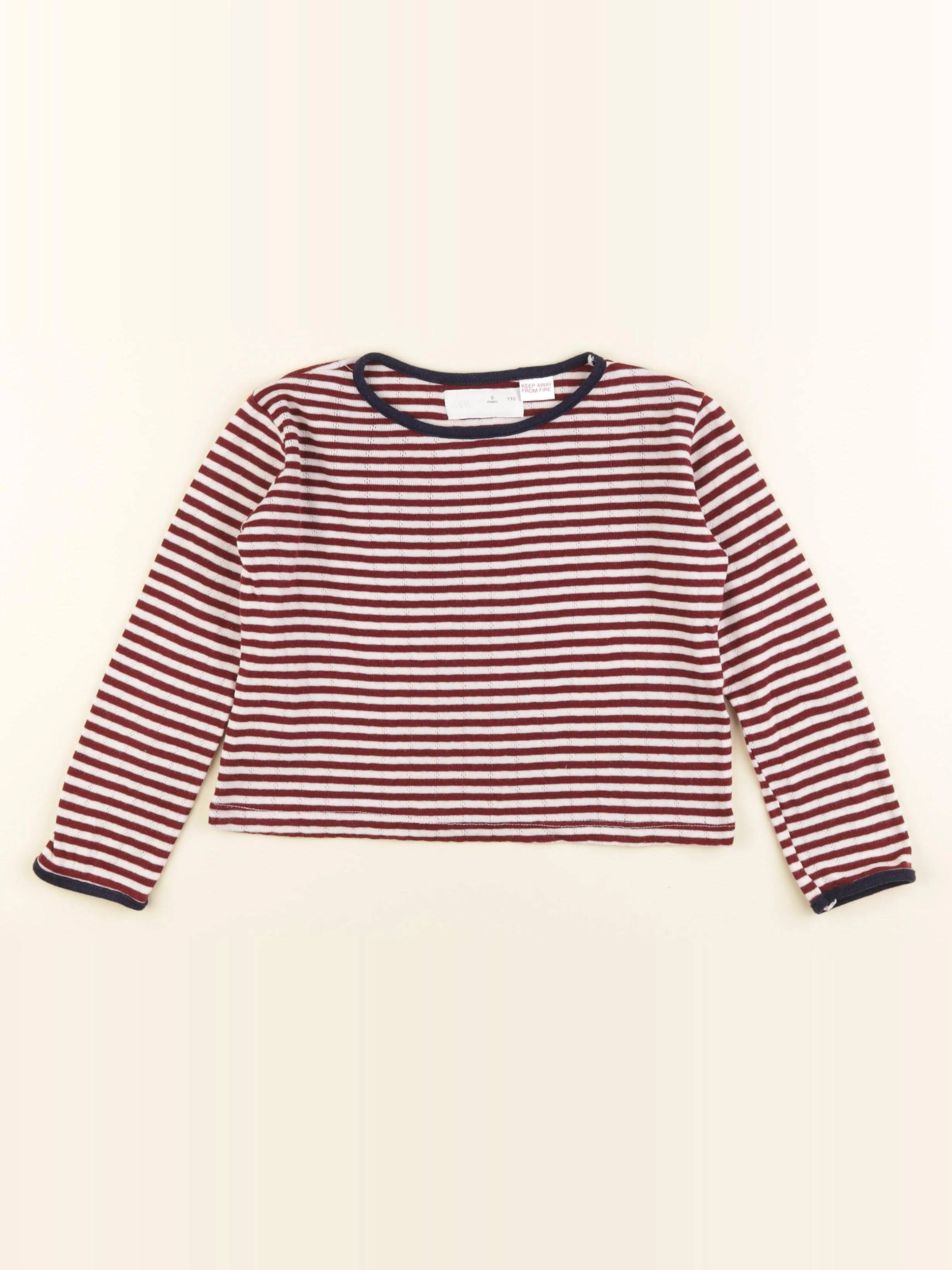 Zara - tee-shirt blanc, rouge - 5 ans