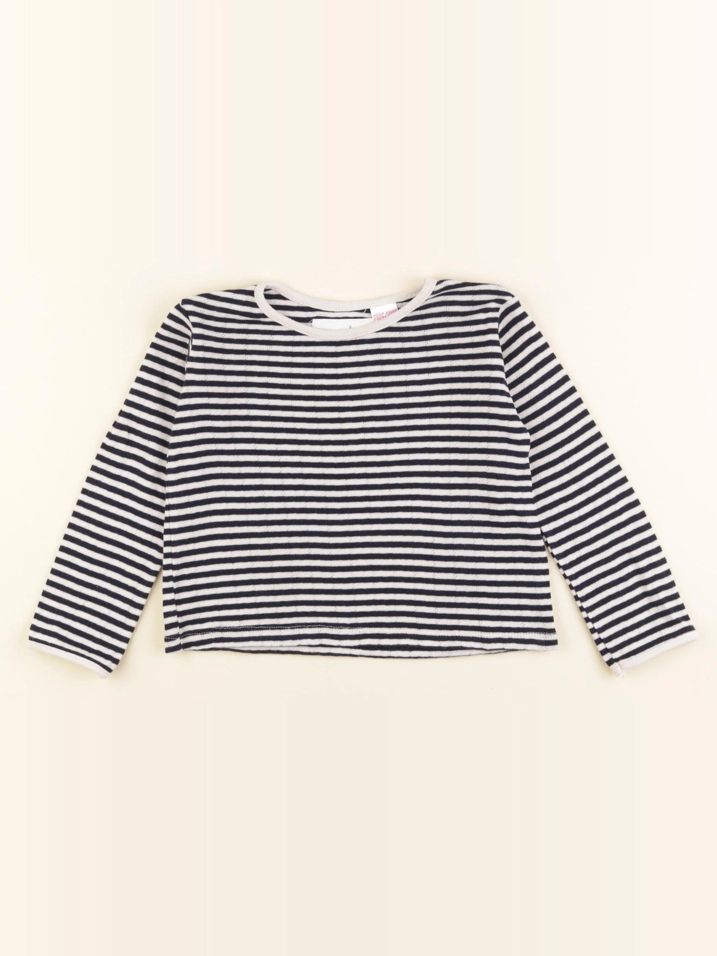 Zara - tee-shirt blanc, bleu - 5 ans