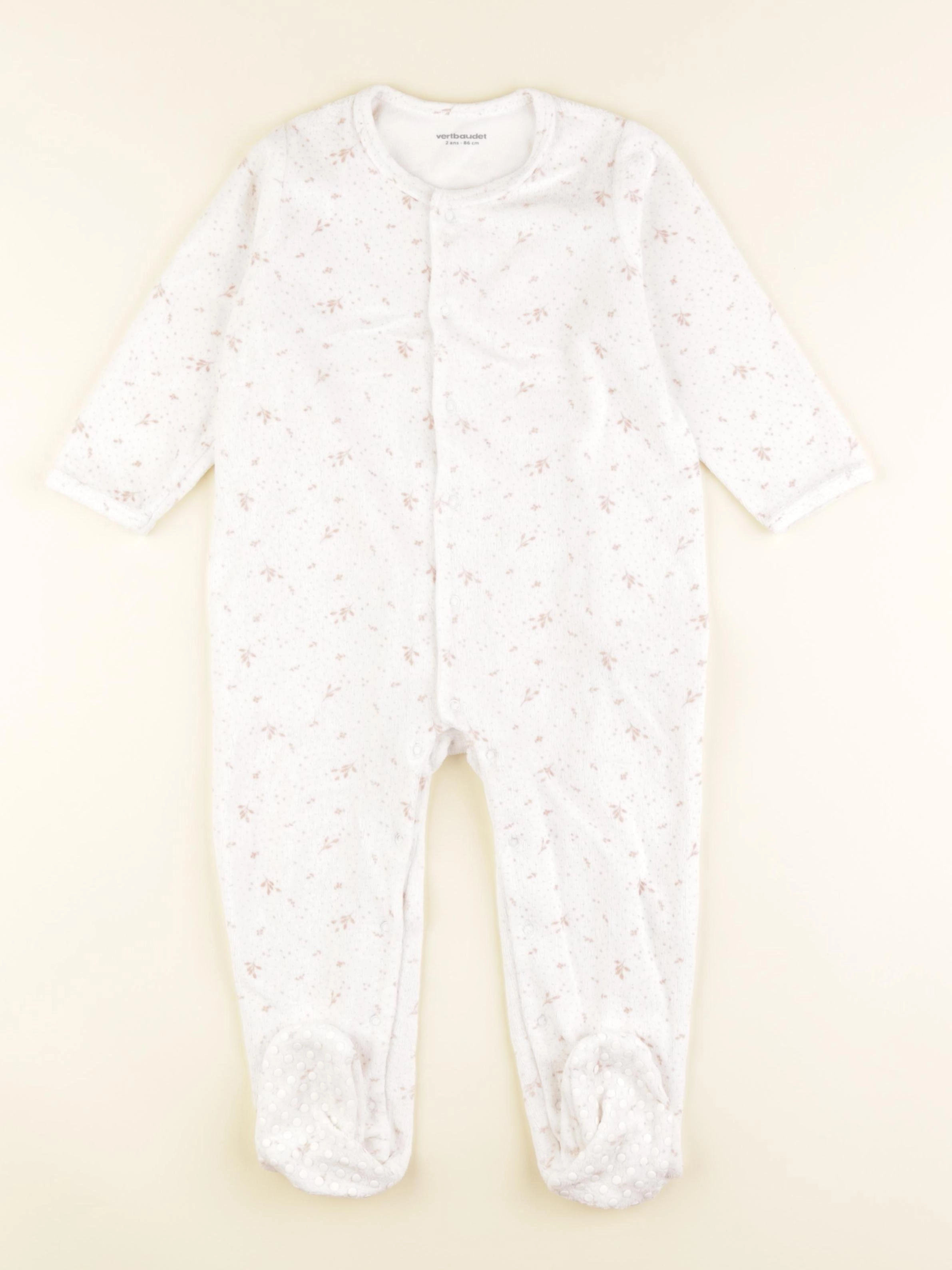 Vertbaudet - pyjama velours blanc - 2 ans