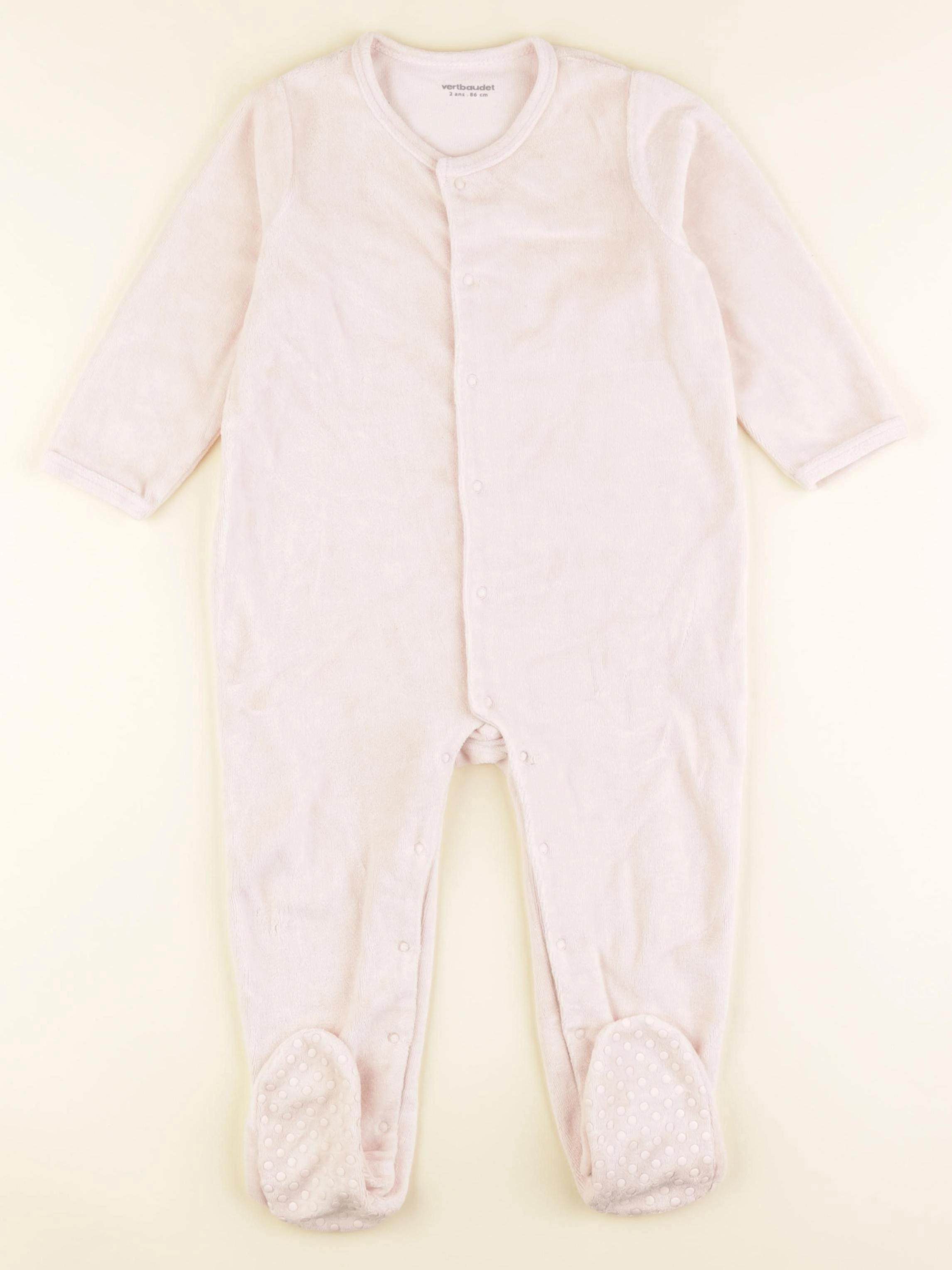 Vertbaudet - pyjama velours blanc - 2 ans