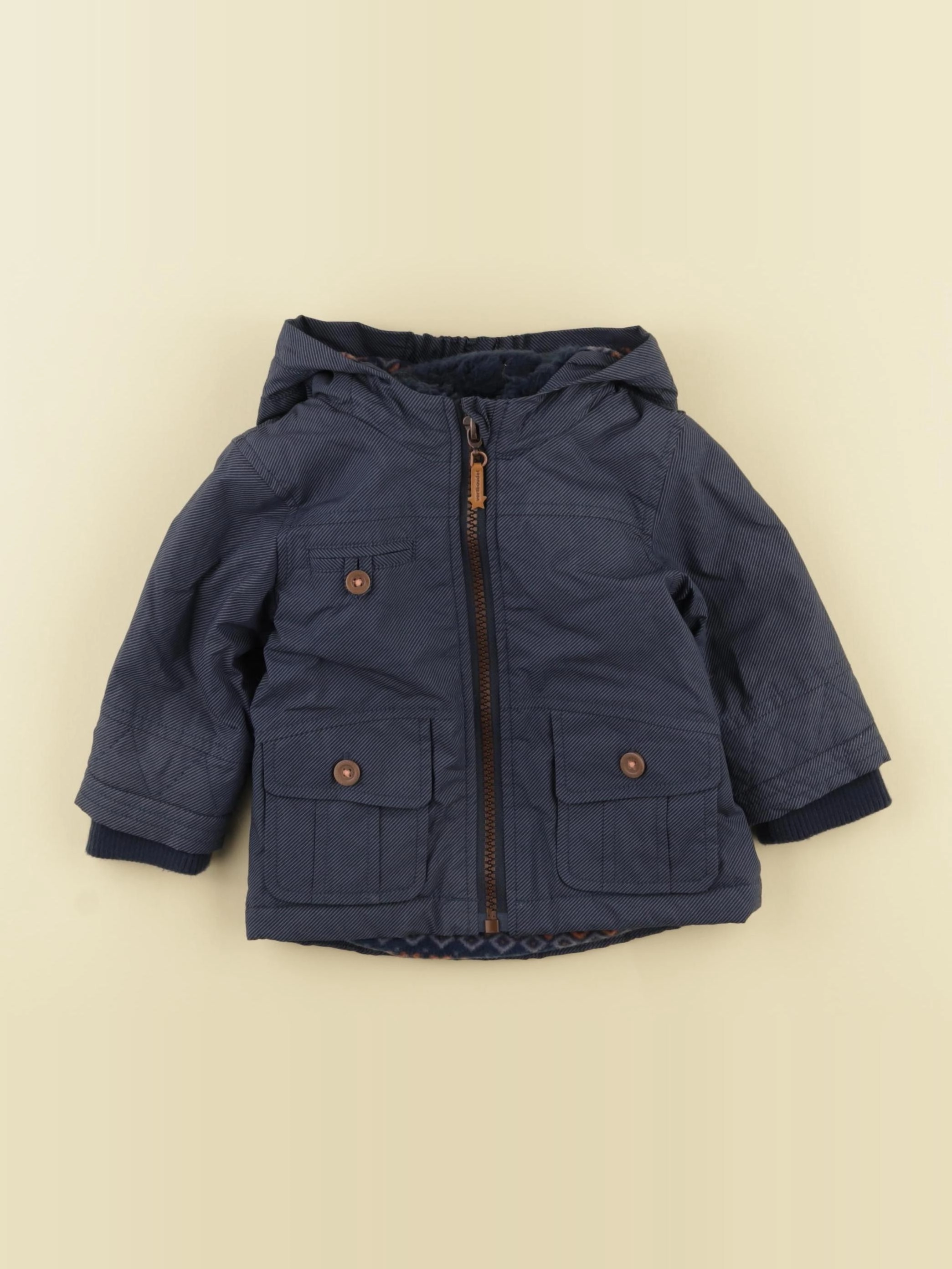 Vertbaudet - parka bleu - 6 mois