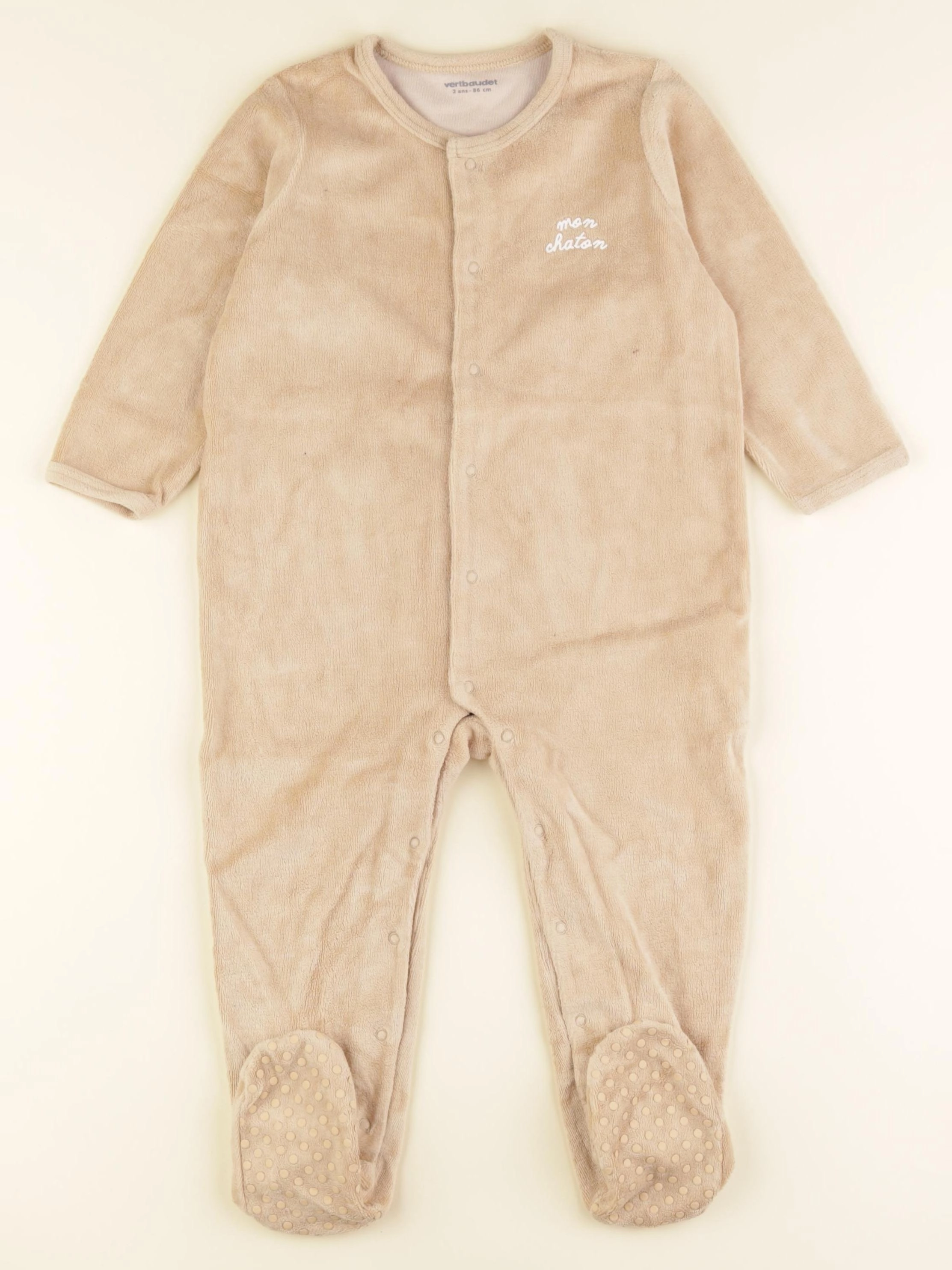 Vertbaudet - pyjama velours marron - 2 ans