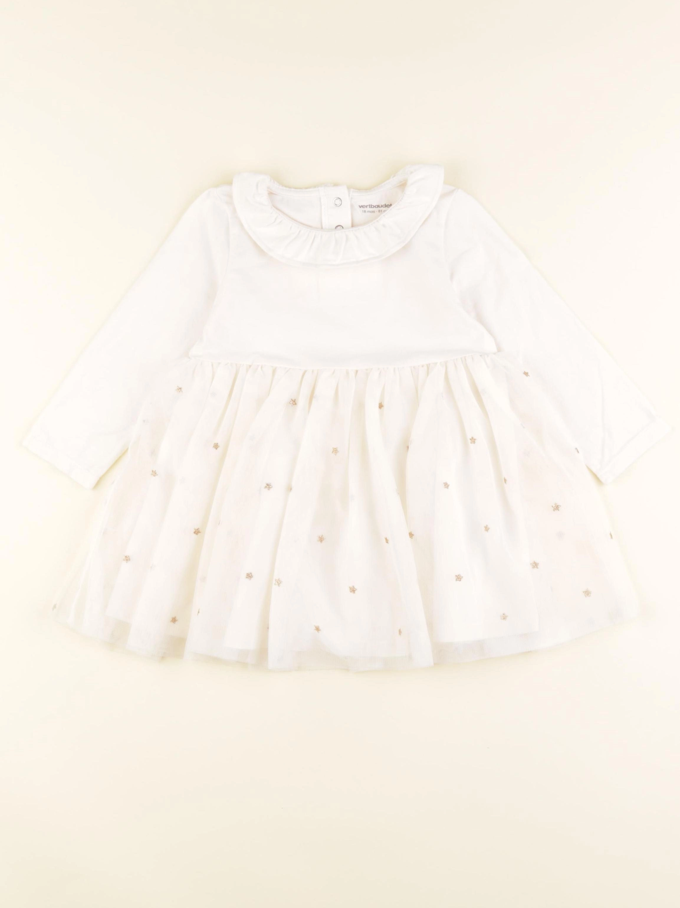 Vertbaudet - robe blanc - 18 mois