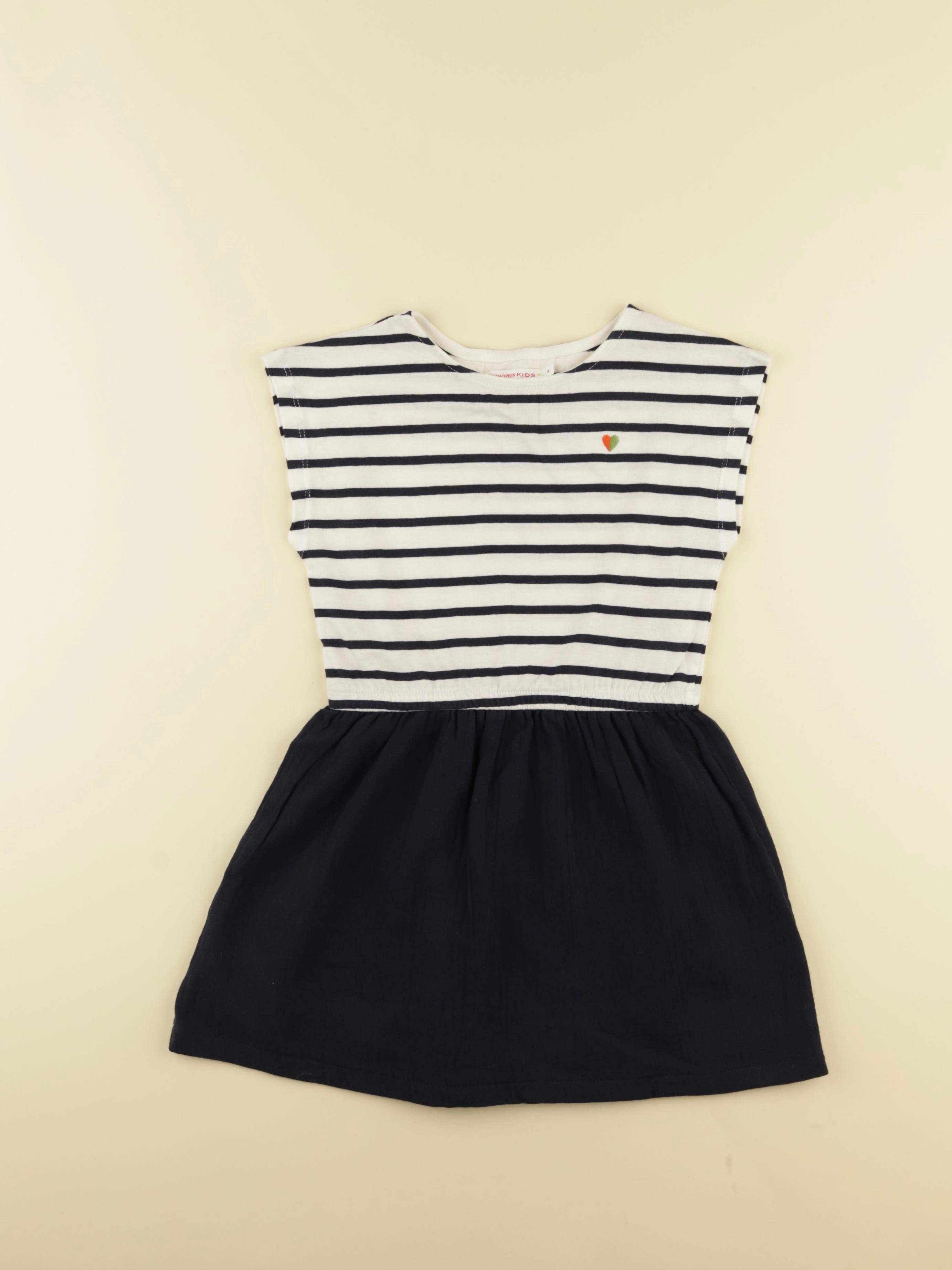 Monoprix - robe blanc, bleu - 3 ans