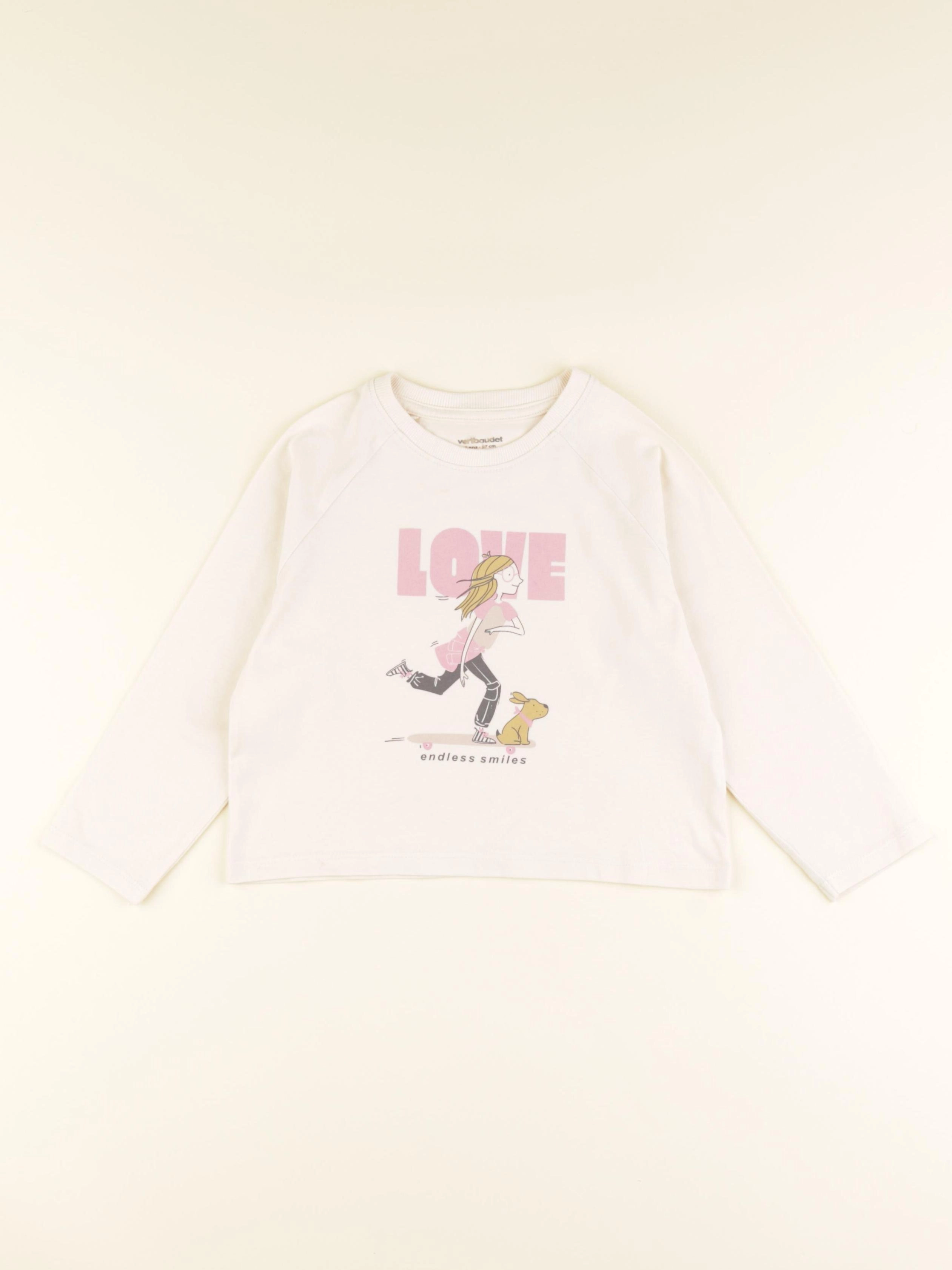 Vertbaudet - tee-shirt beige - 2 ans