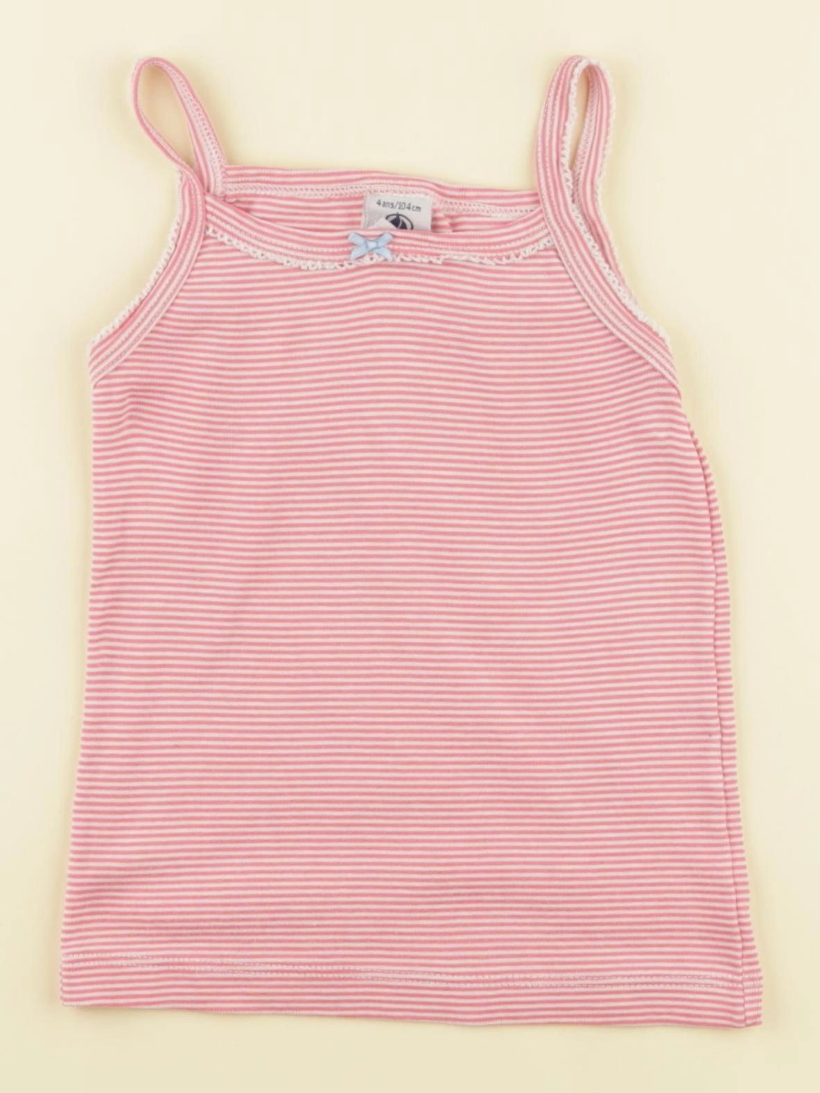 Petit Bateau - maillot de corps rose - 4 ans