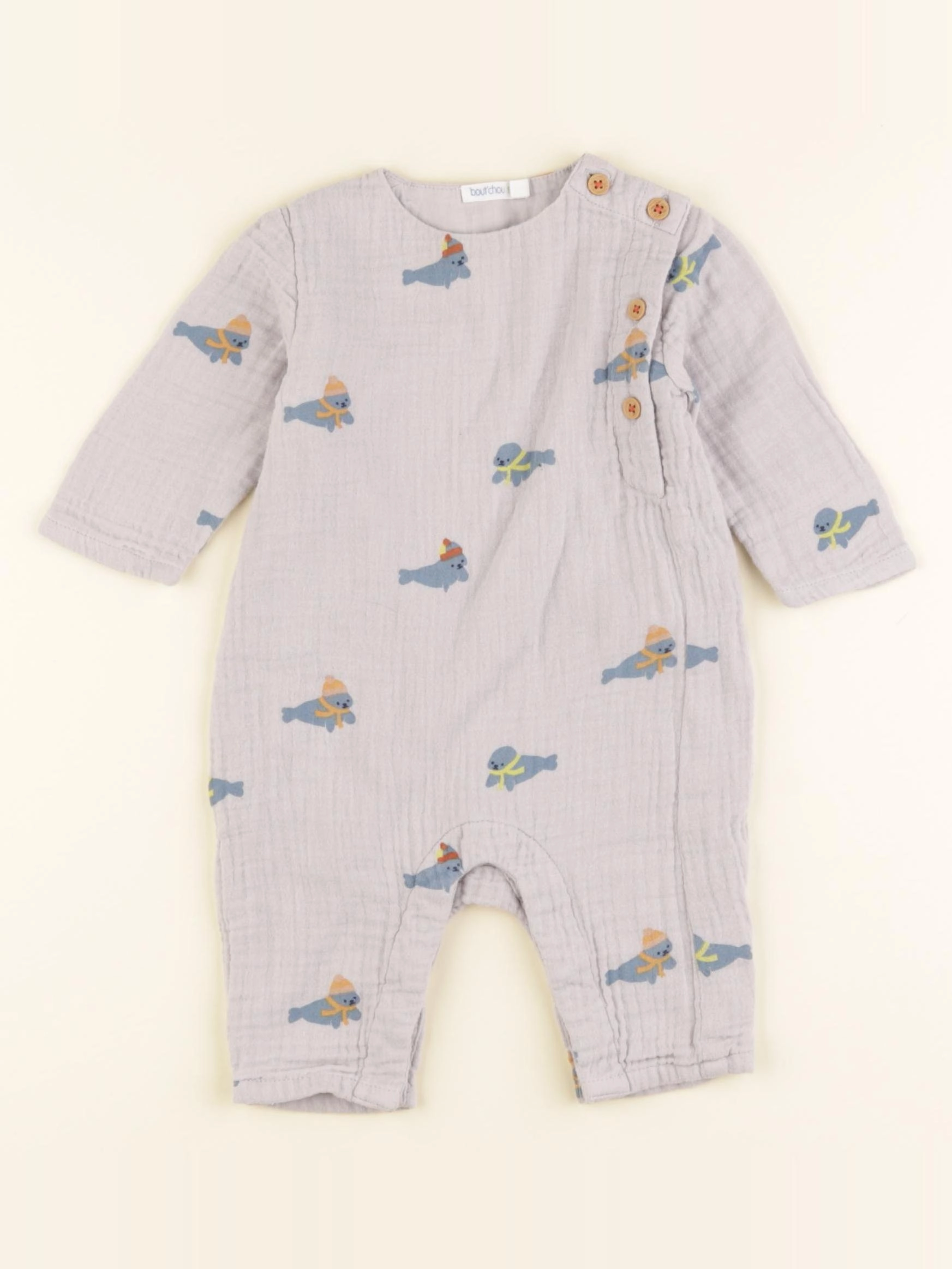 Boutchou - combinaison gris - 3 mois