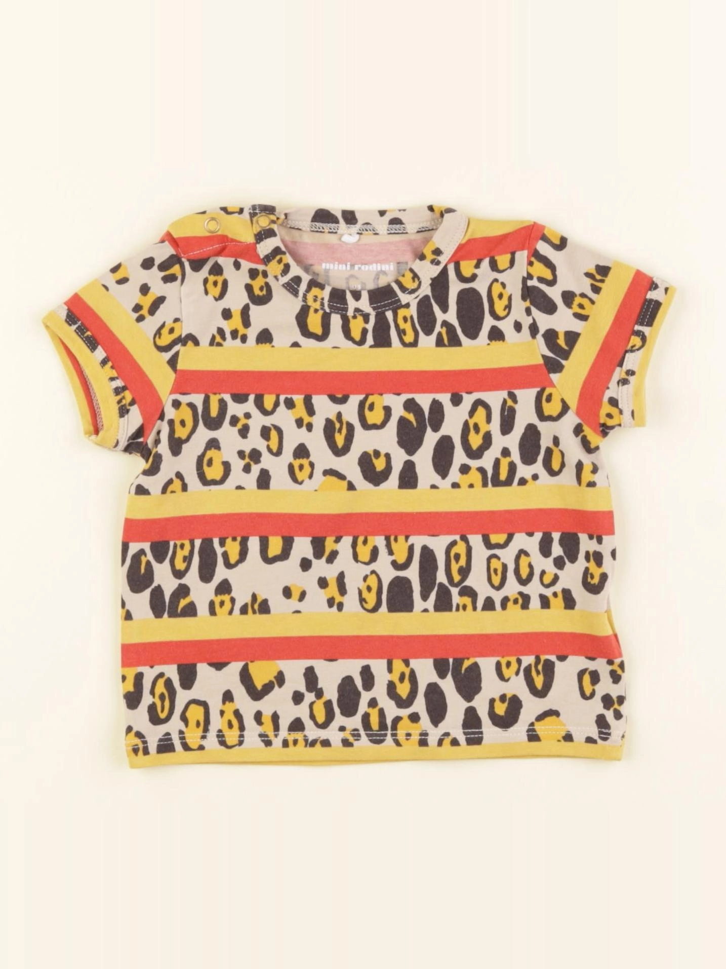 Mini Rodini - tee-shirt jaune, beige - 6/9 mois