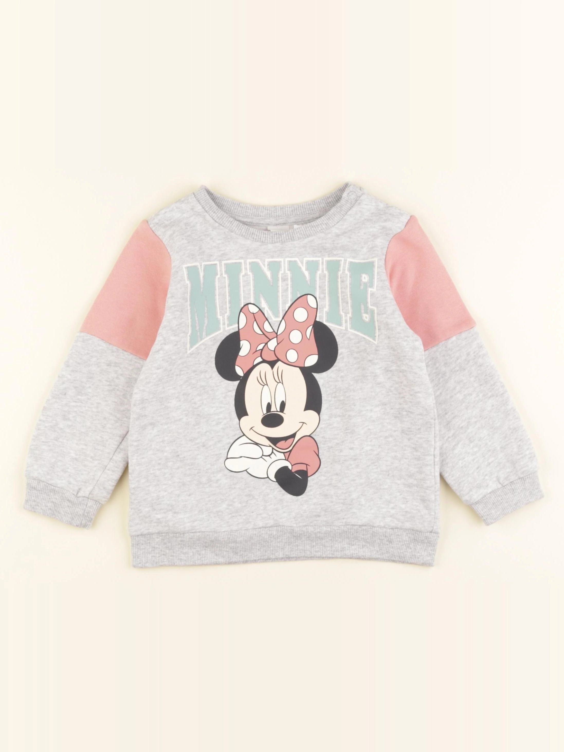 H&M - sweat gris, rose - 2 ans