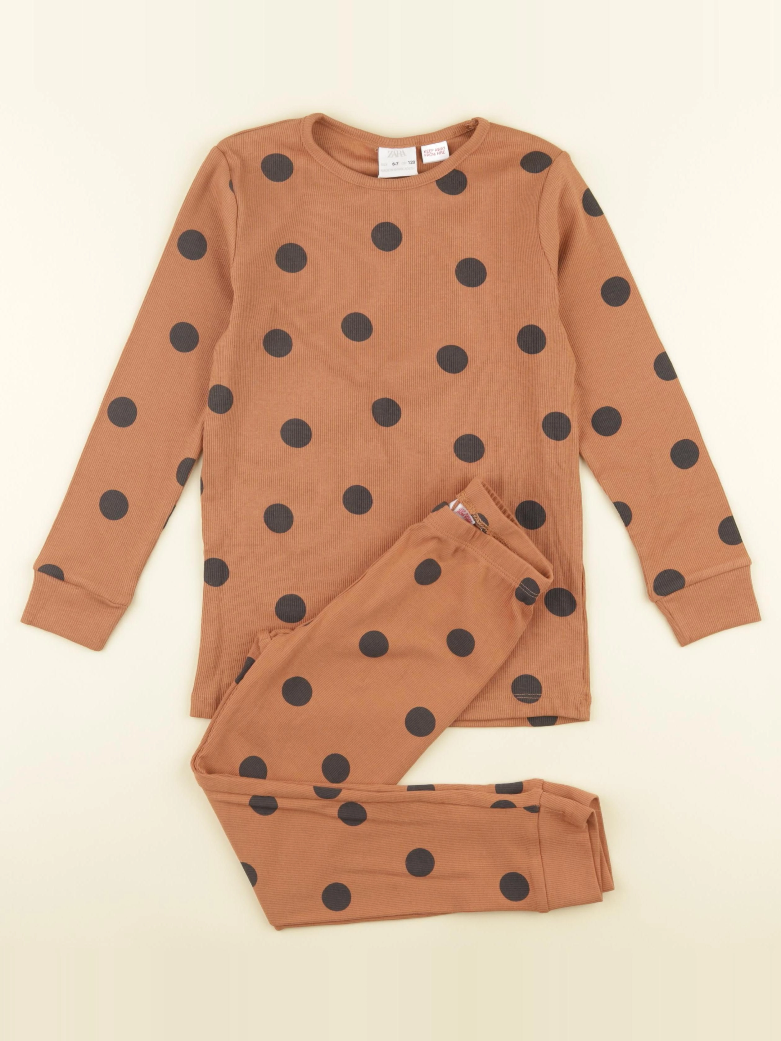Zara - pyjama coton marron, noir - 6/7 ans