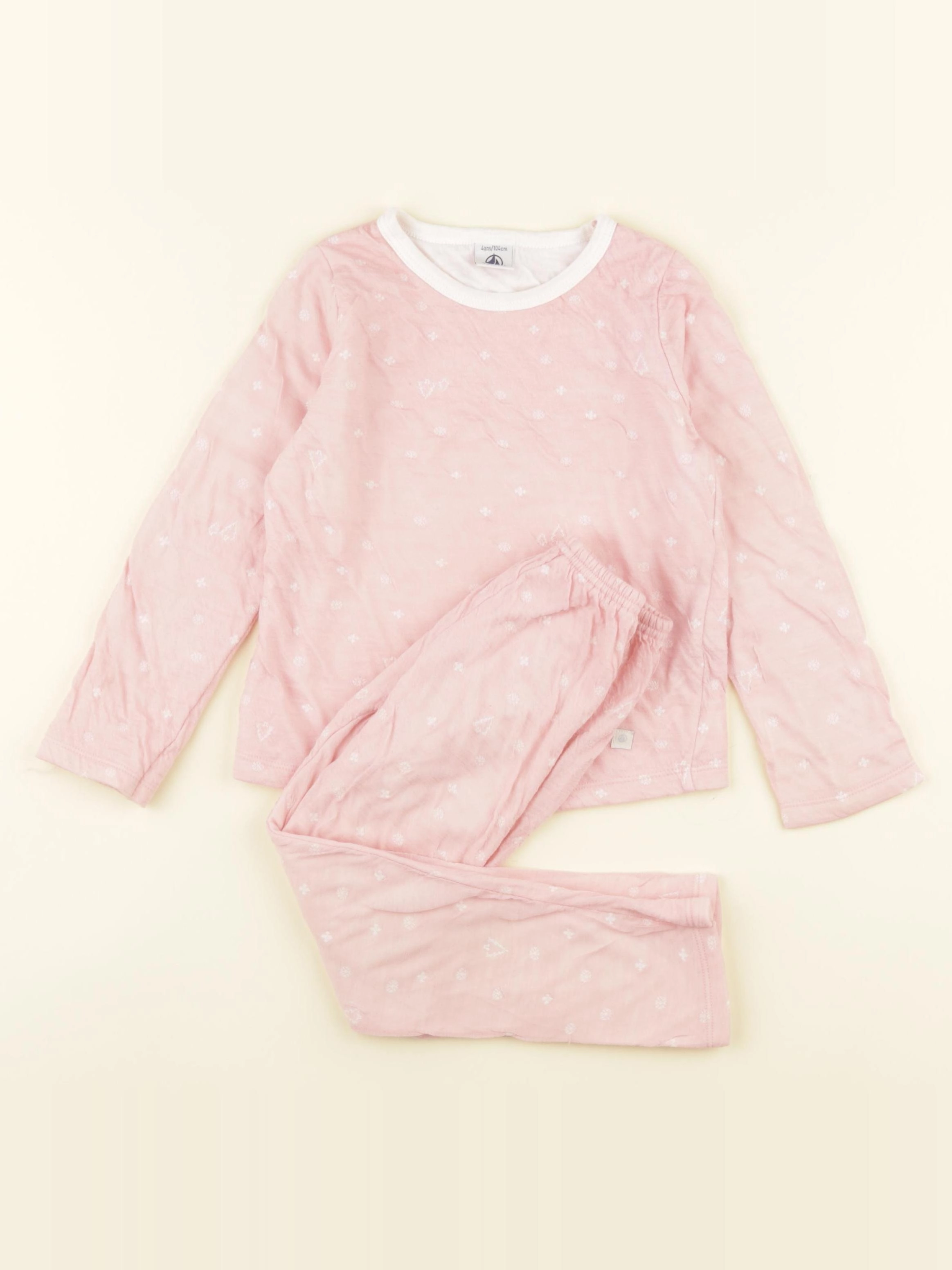 Petit Bateau - pyjama coton rose - 4 ans