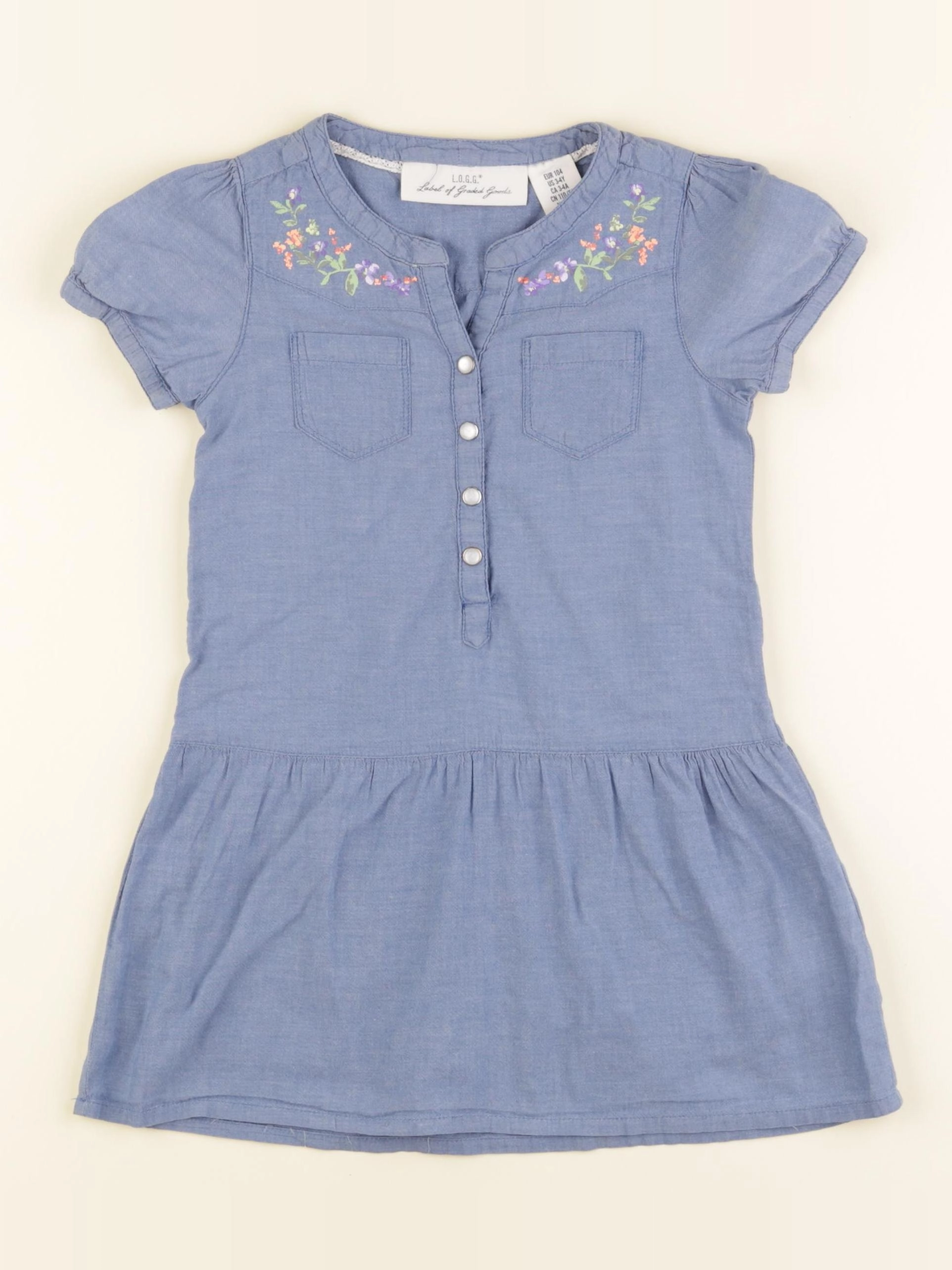 H&M - robe bleu - 3/4 ans