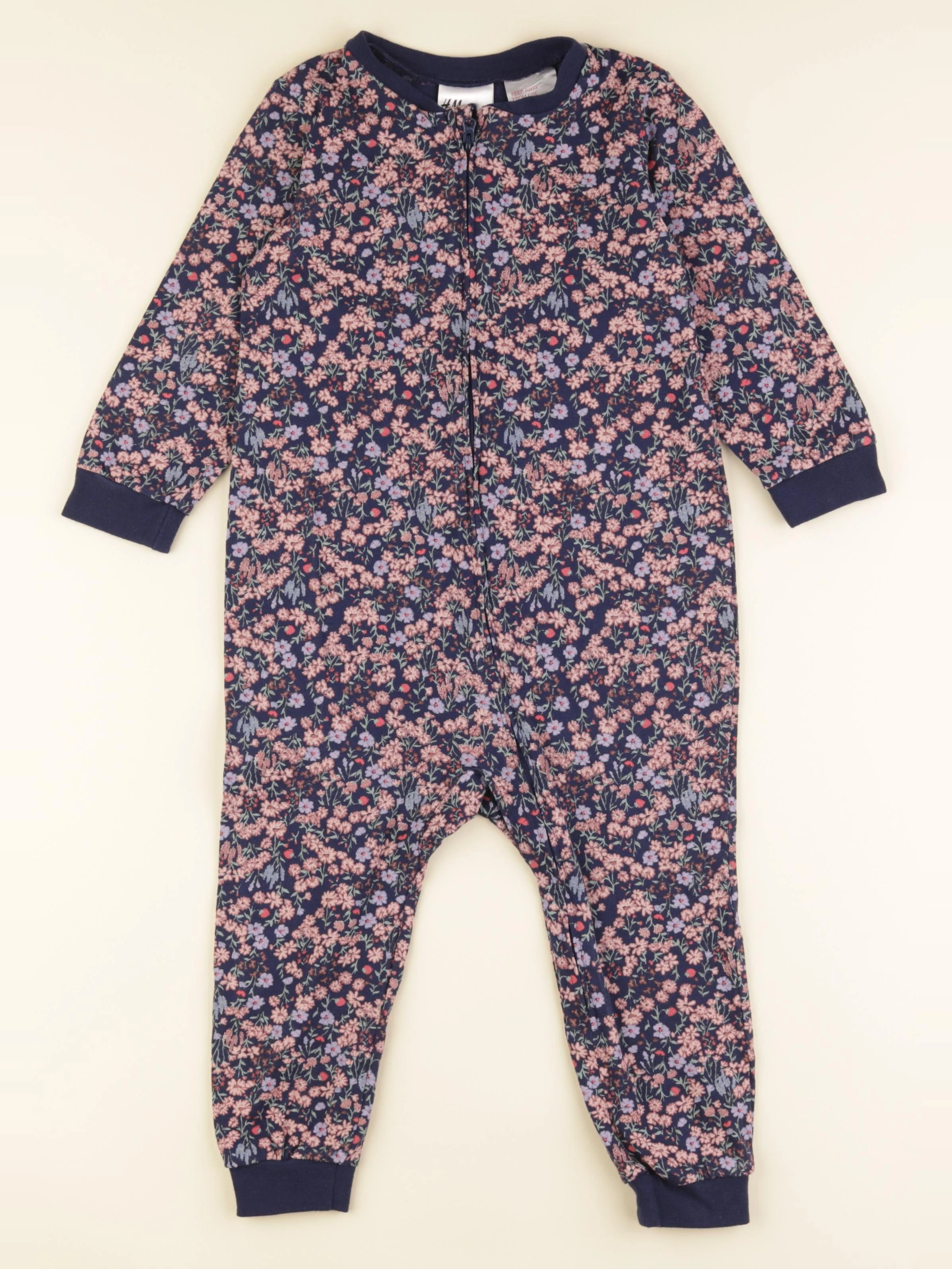 H&M - pyjama coton bleu, rose - 2 ans