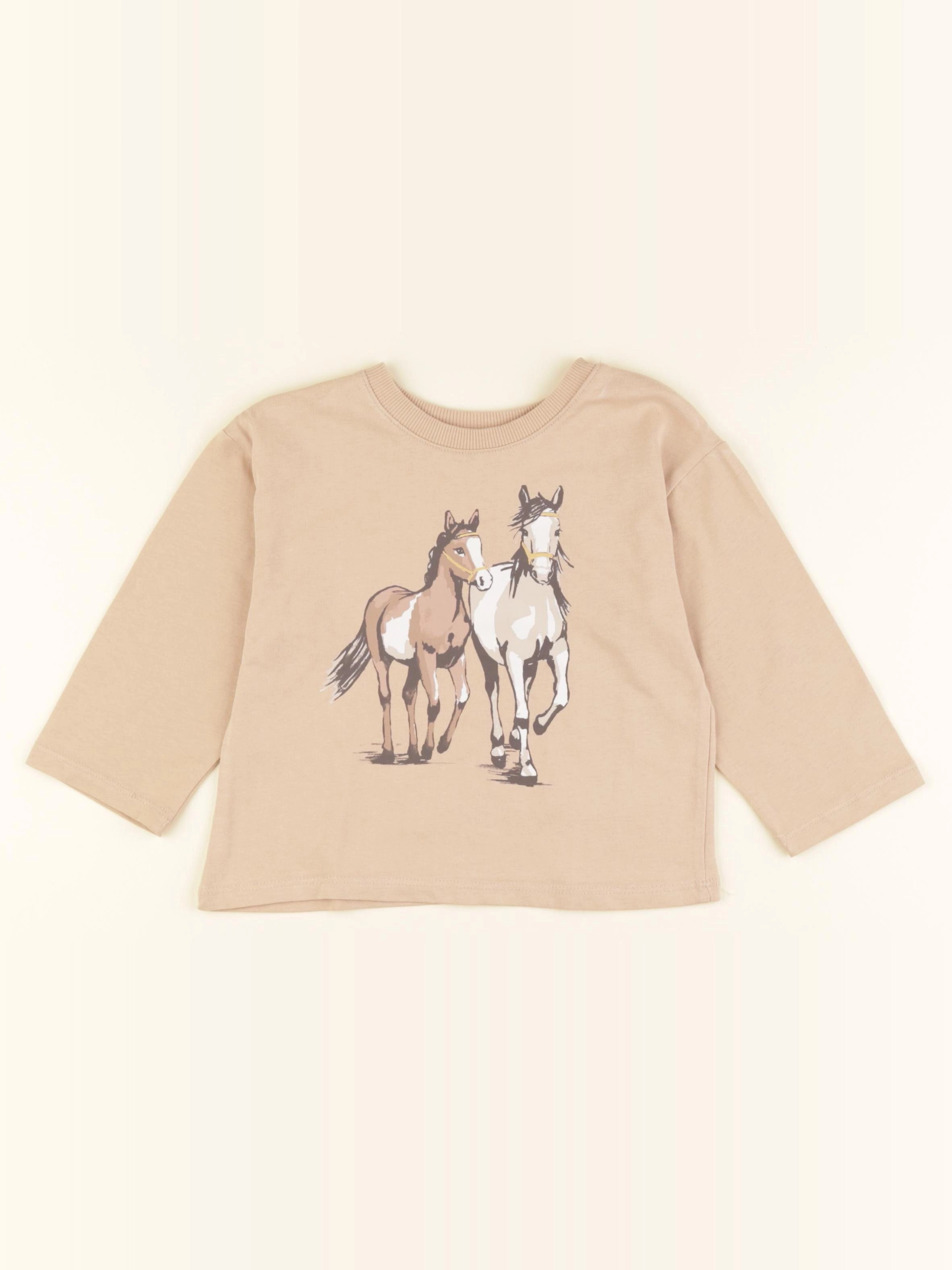 H&M - tee-shirt beige, or - 2 ans