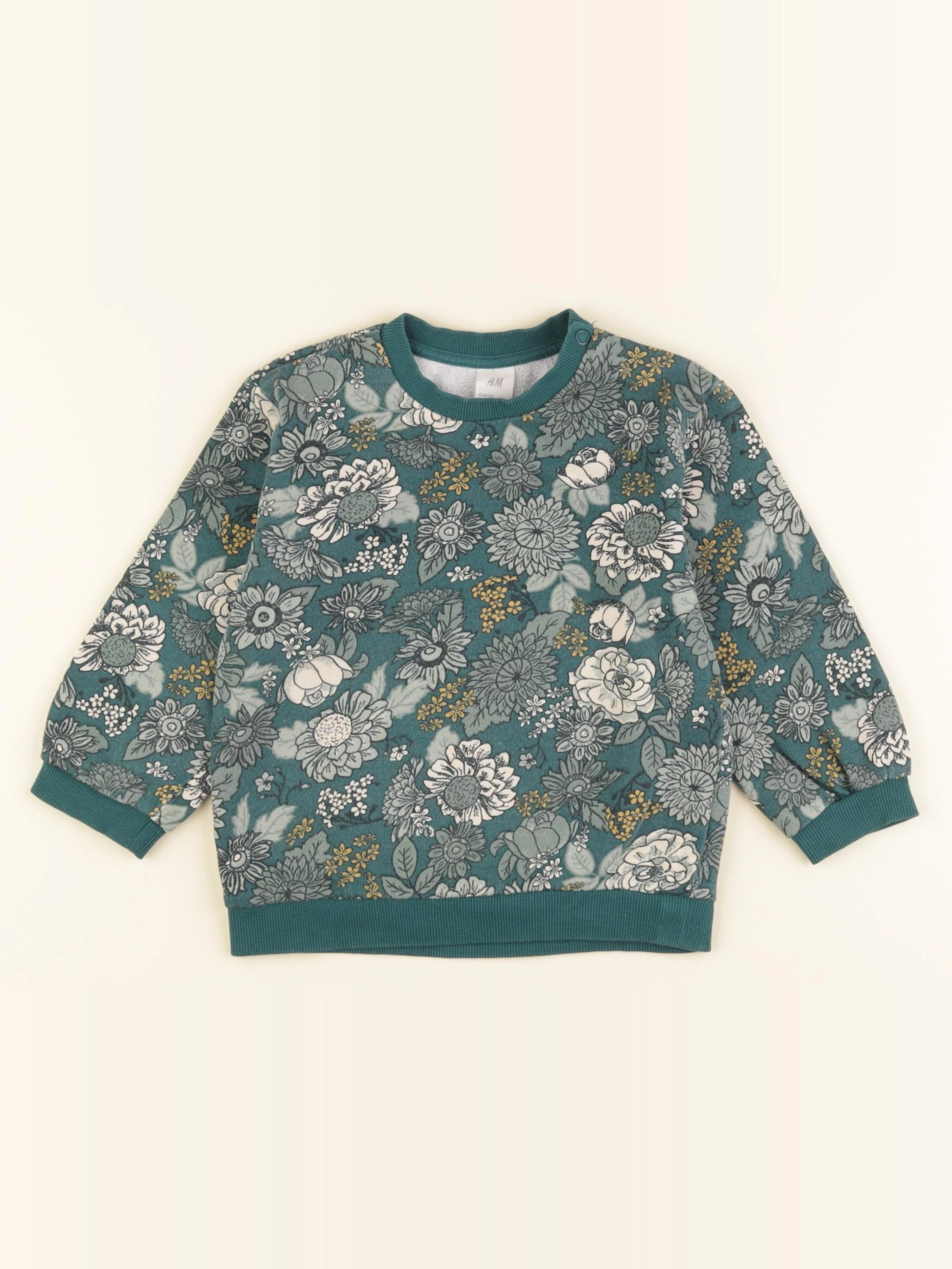 H&M - sweat vert, jaune - 2 ans