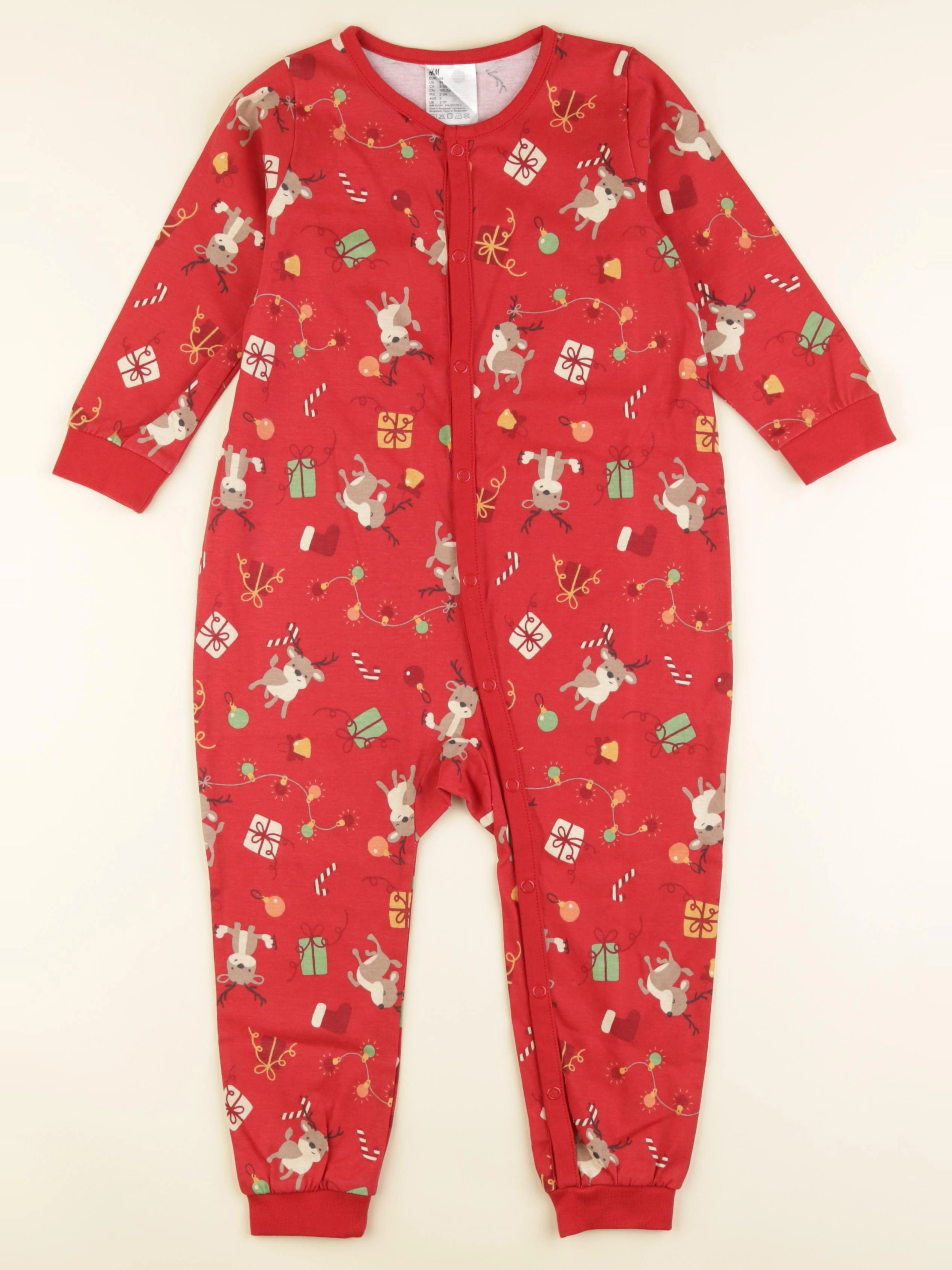 H&M - pyjama coton rouge - 3 ans